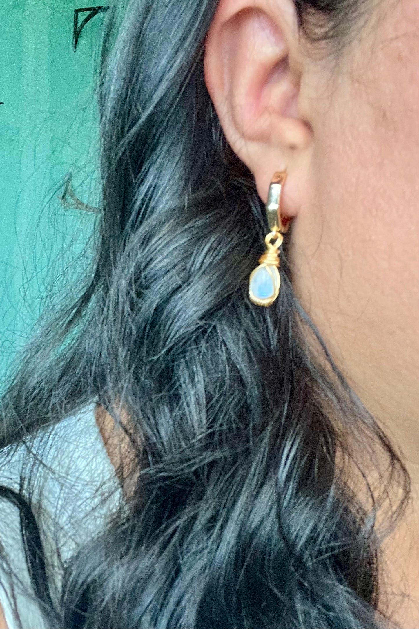 Aretes de piedra luna