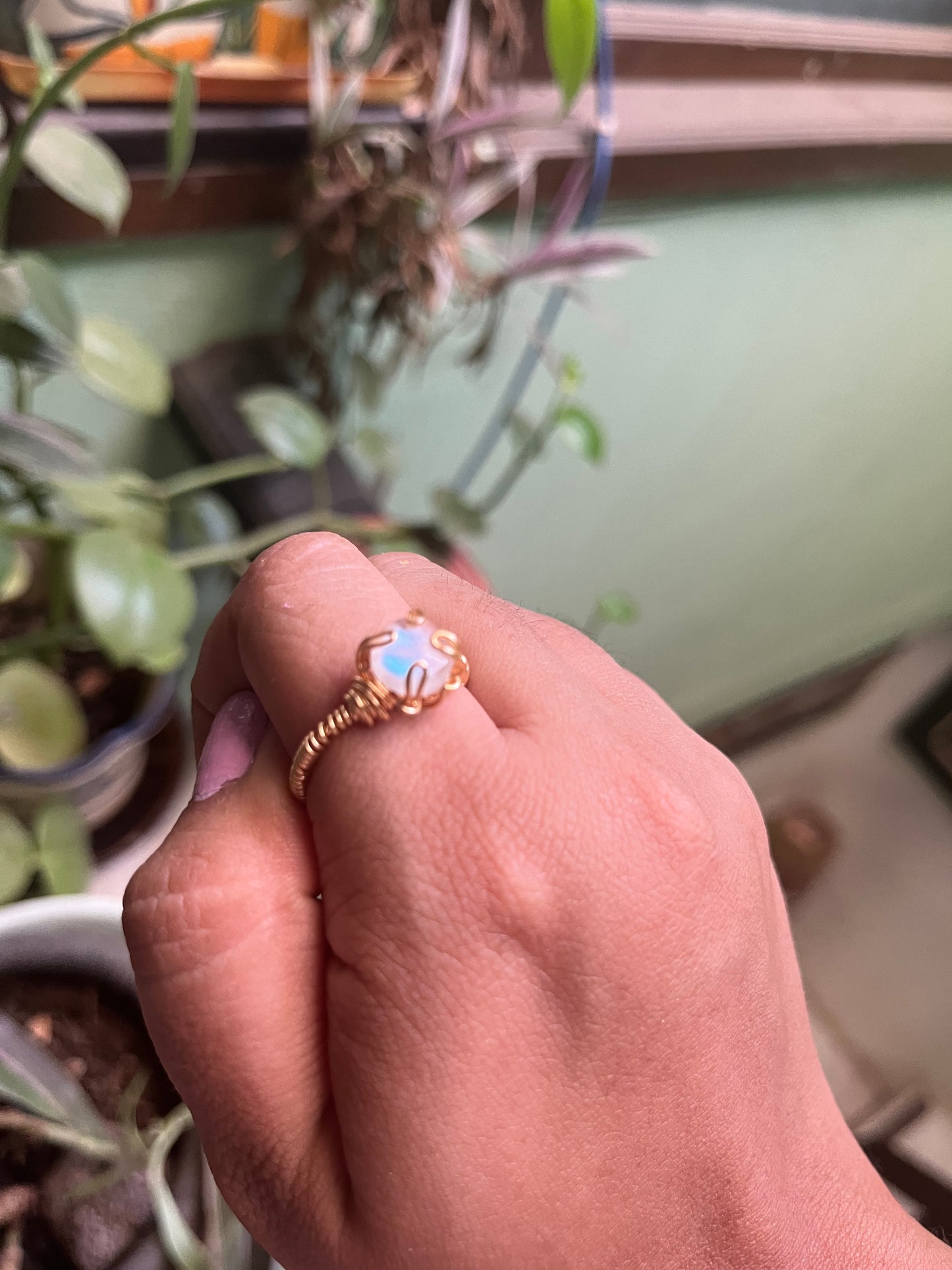 Anillo piedra Luna mini