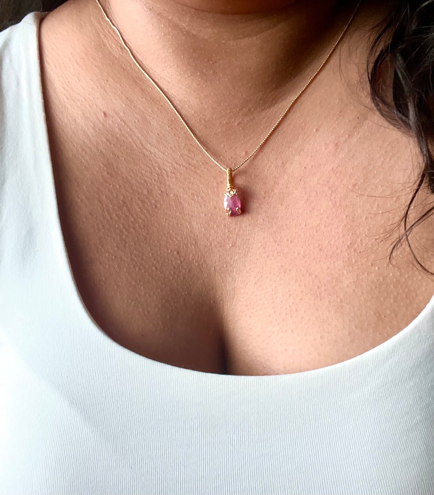 Collar de zafiro Rosa