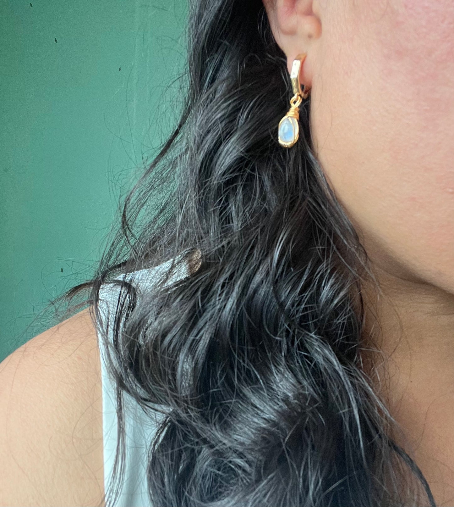 Aretes de piedra luna