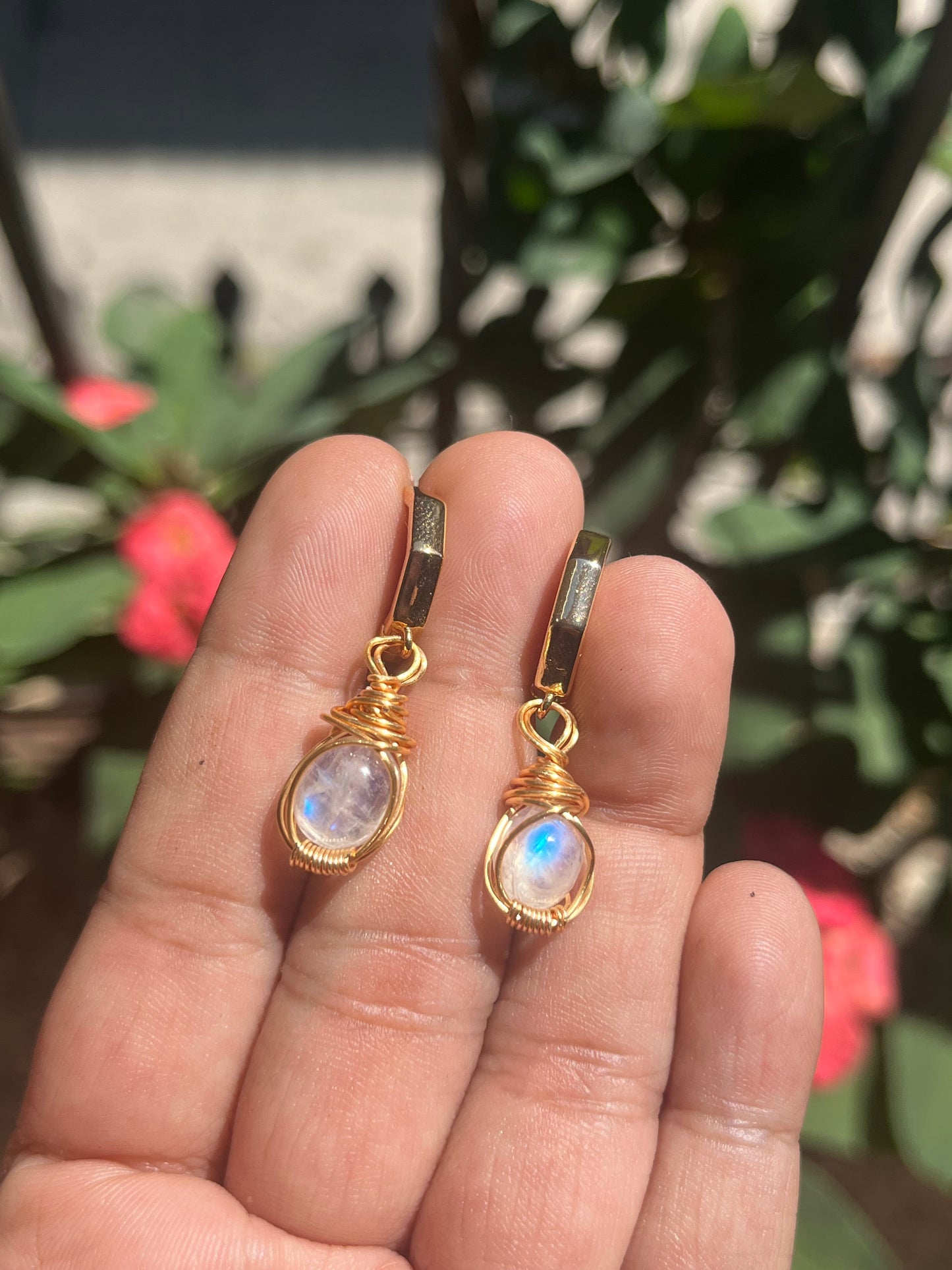 Aretes de piedra luna