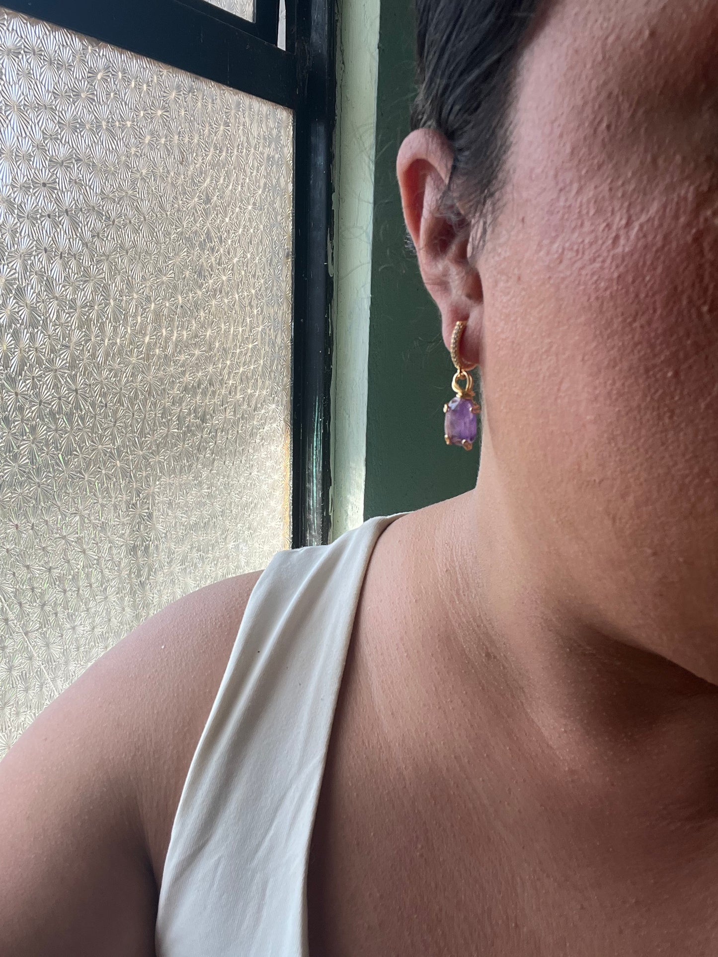 Aretes de amatista medianos