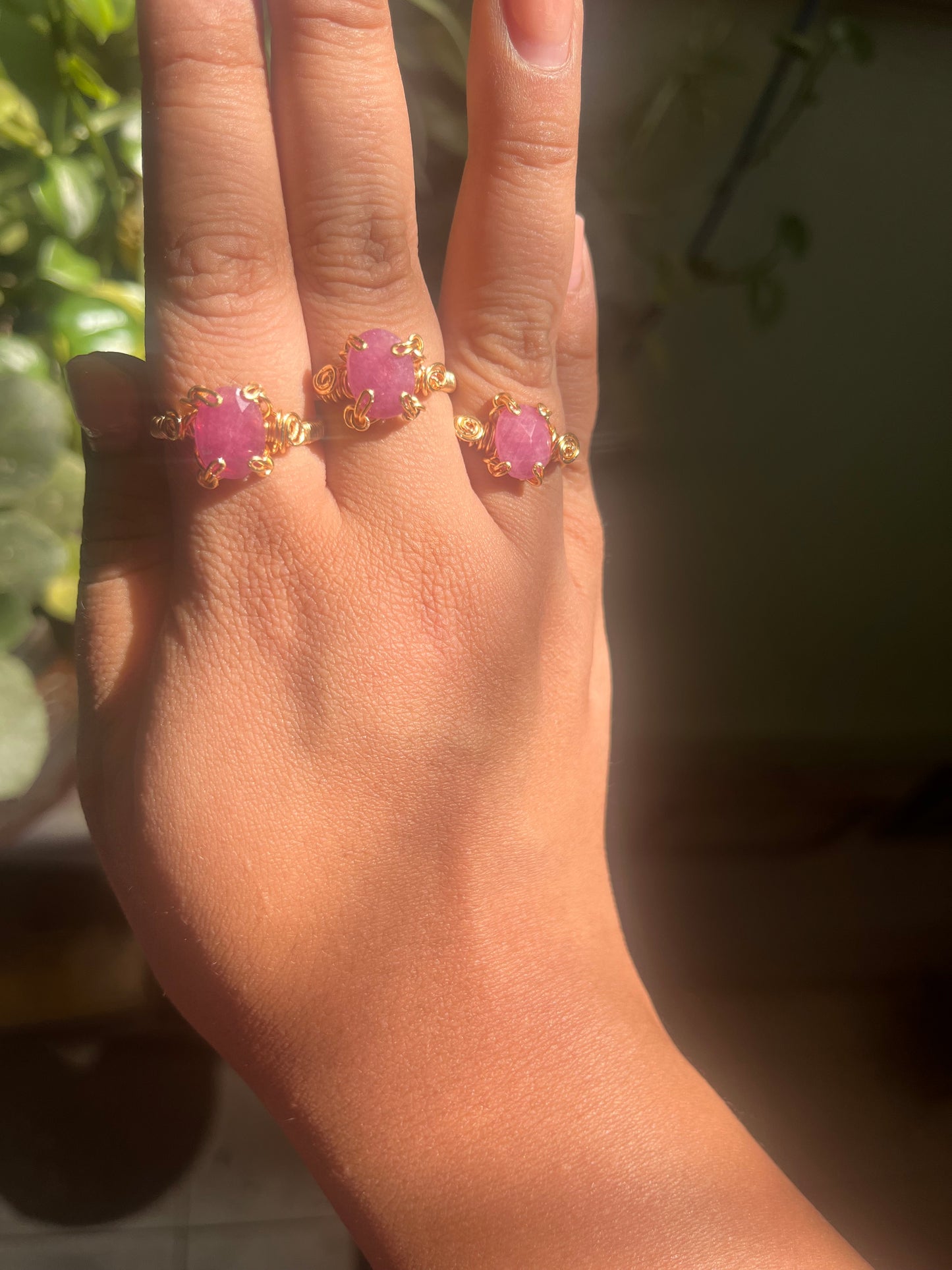 Anillos de zafiro Rosa