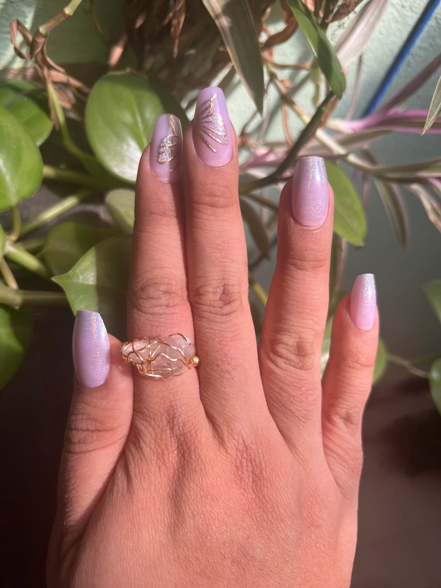 Anillo Belona con cuarzo blanco