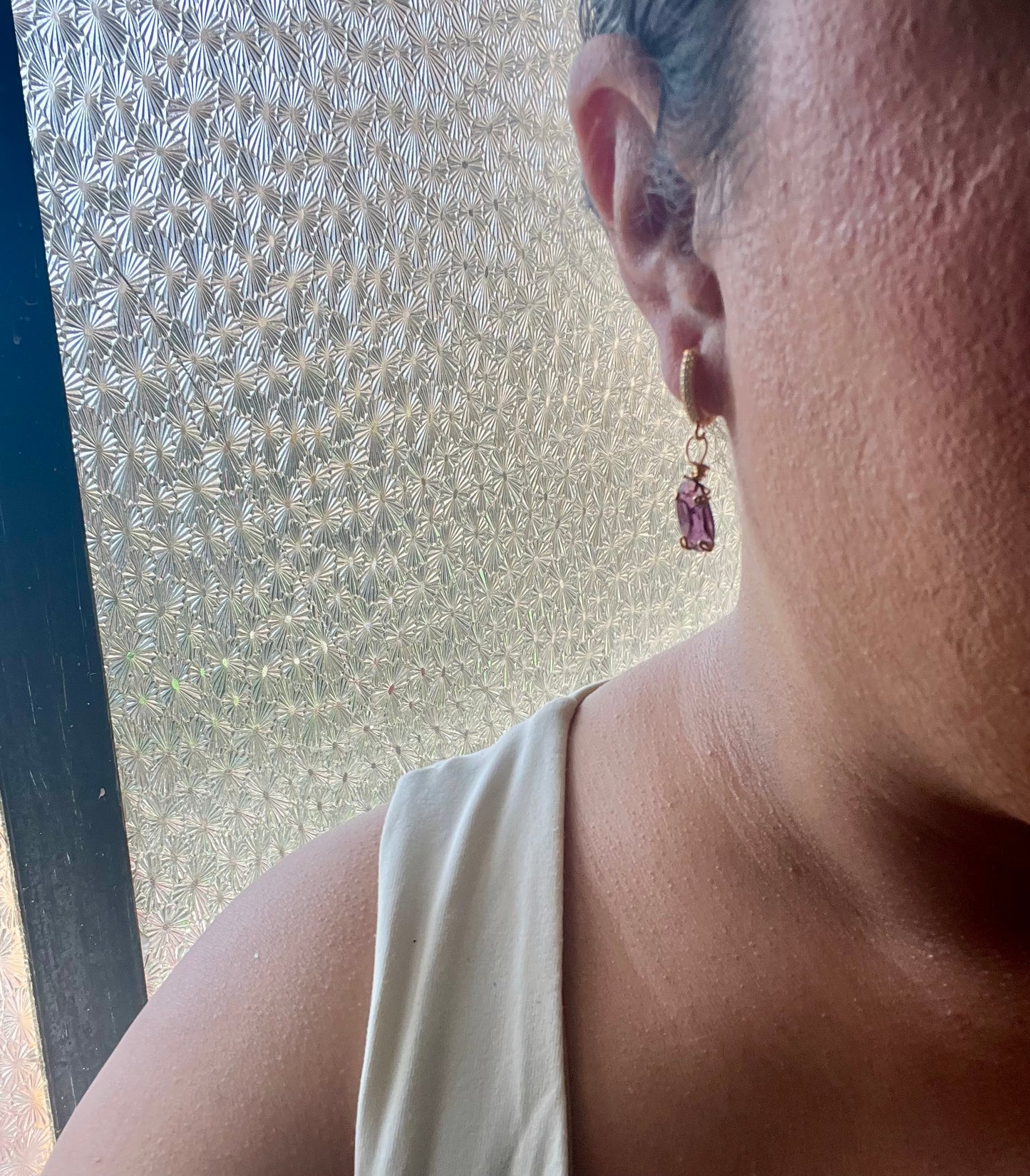 Aretes de amatista chicos