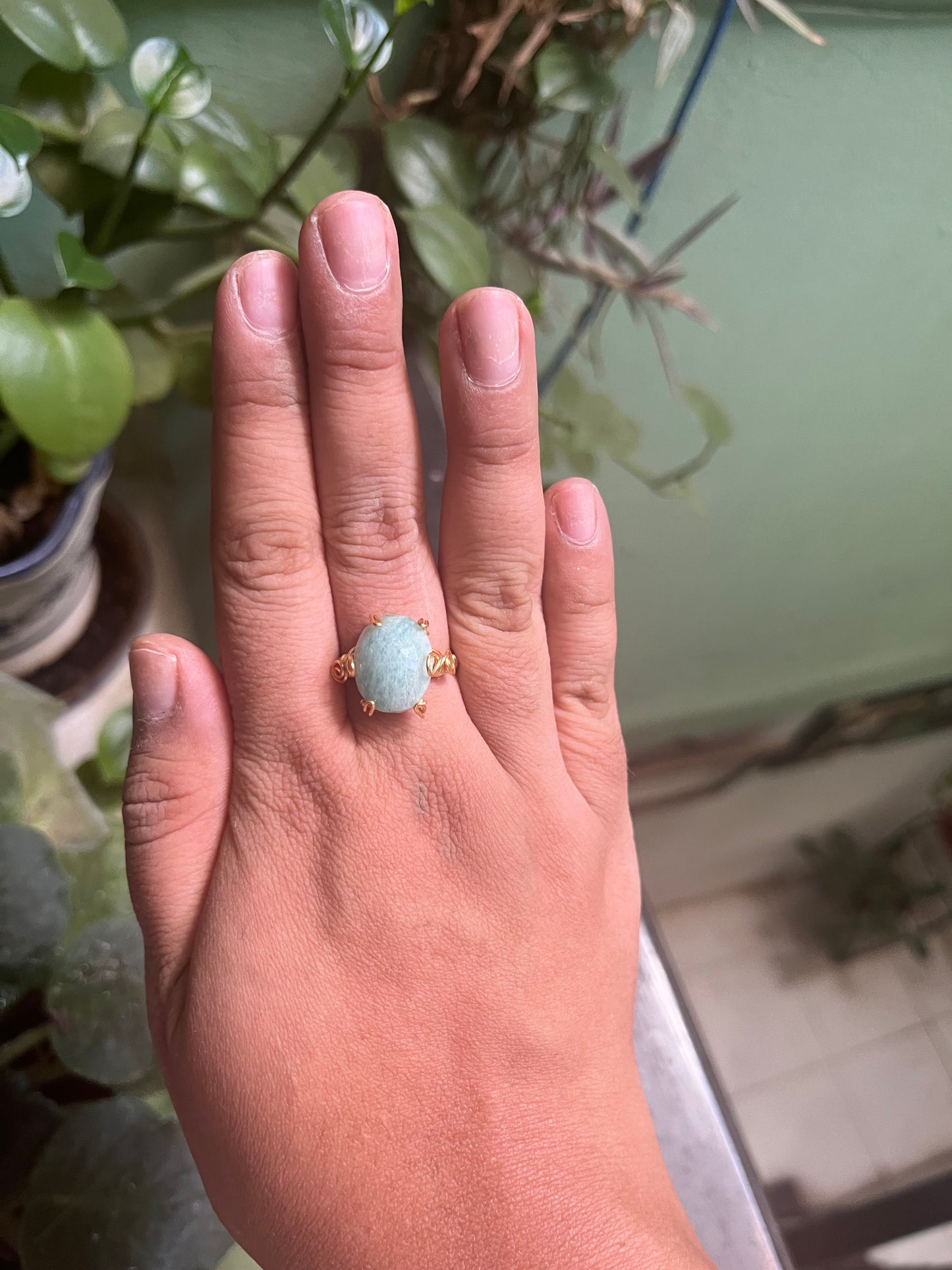 Anillo de amazonita
