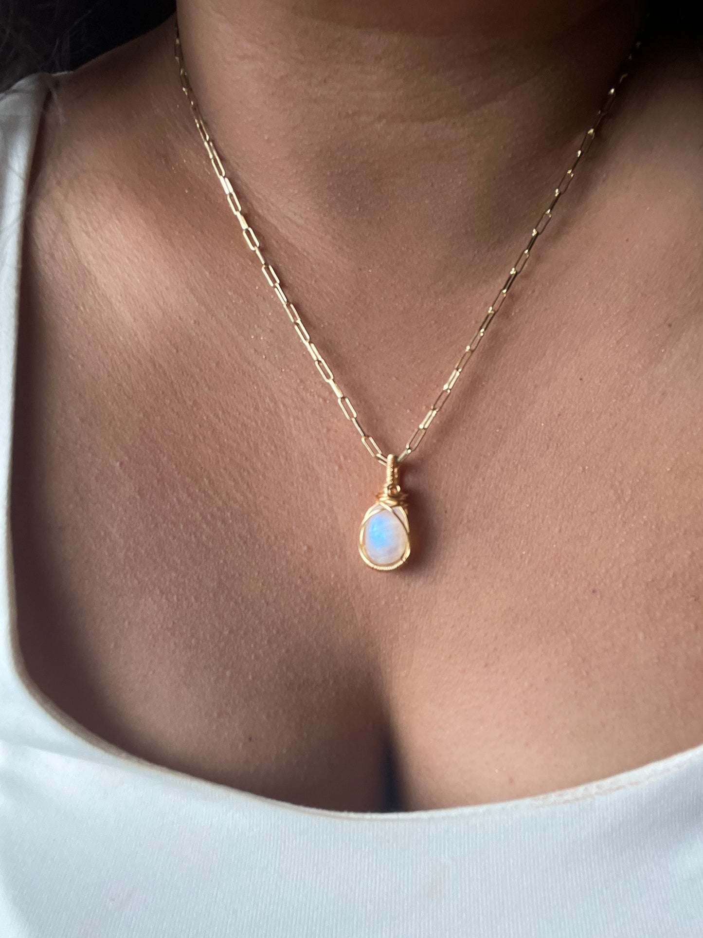 Collar piedra luna grande 2