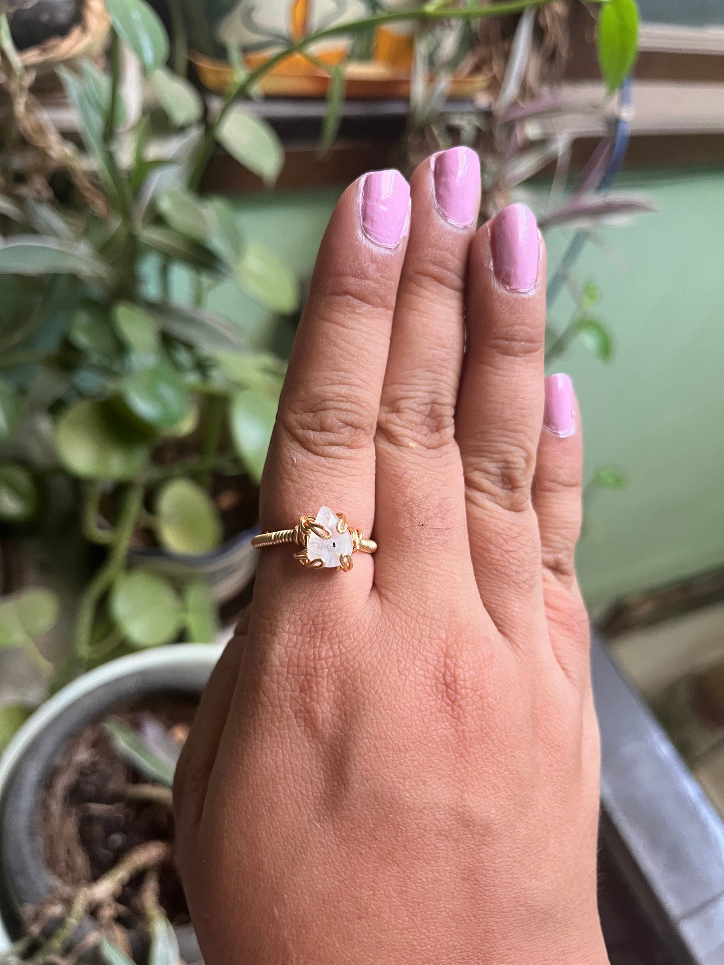 Anillo piedra Luna mini