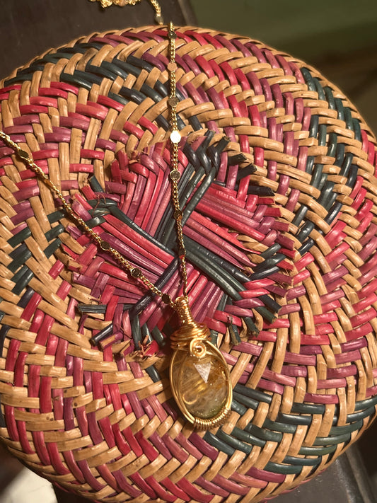 Collar cuarzo rutilado