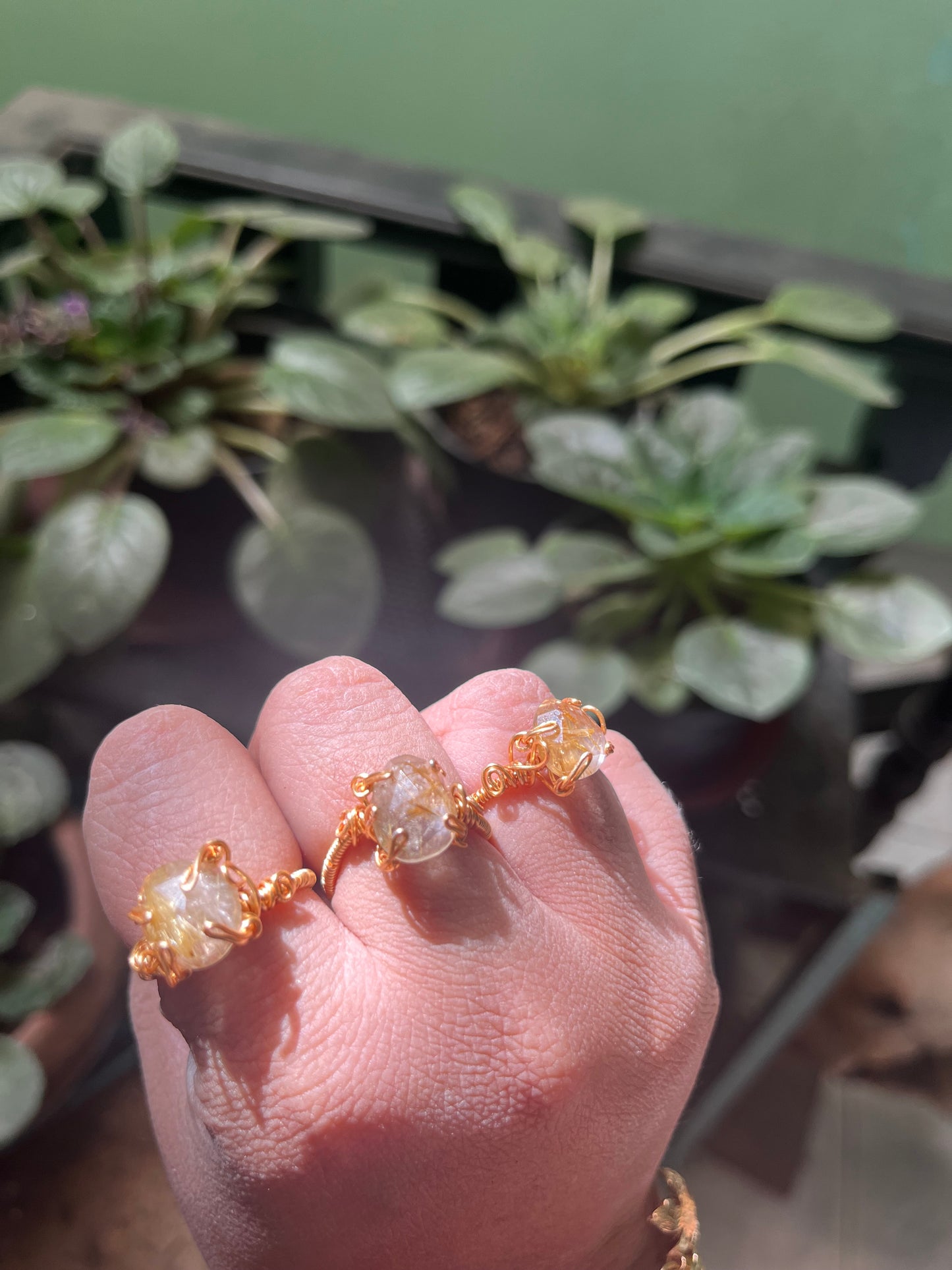 Anillos de cuarzo rutilado