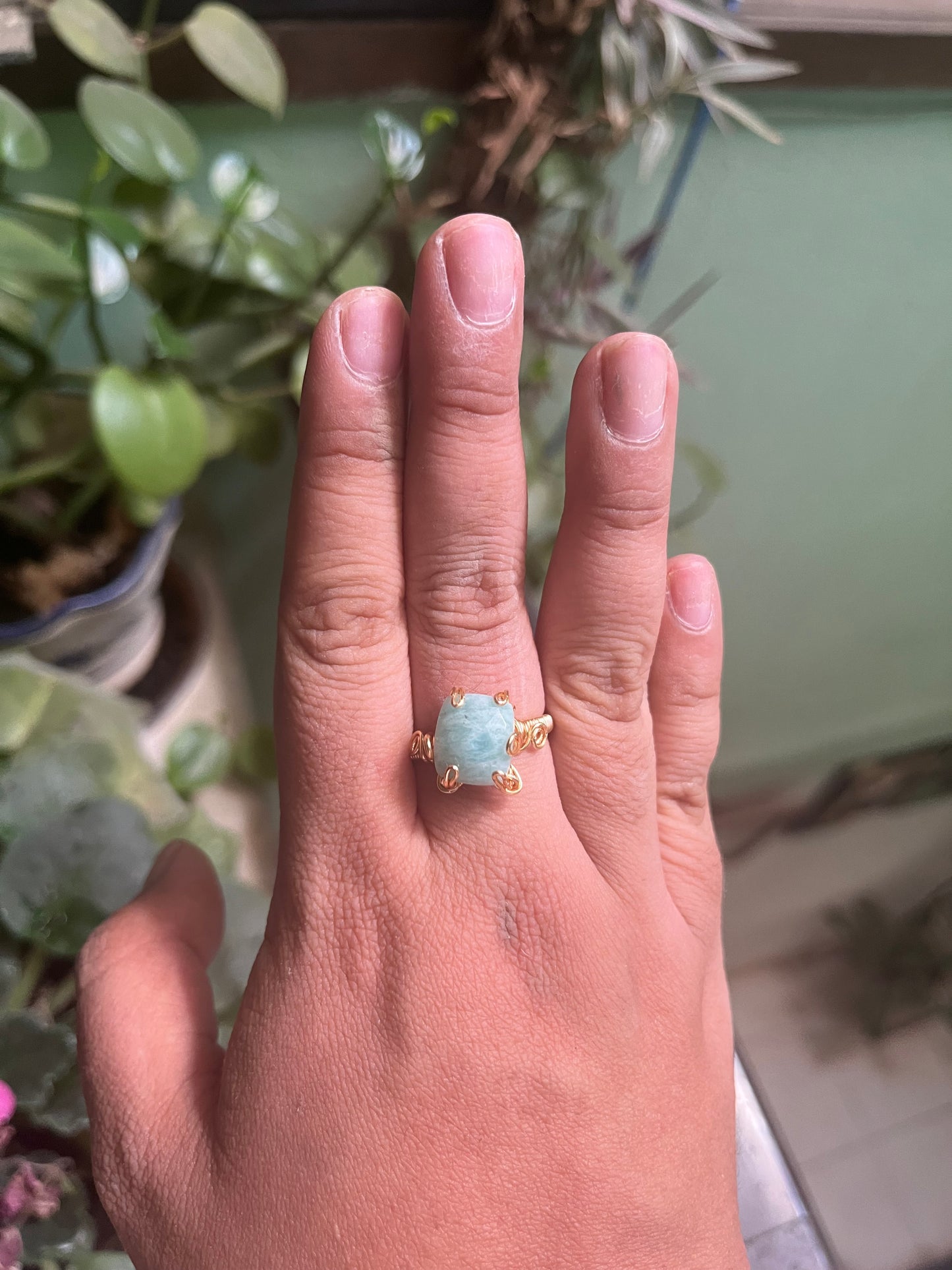 Anillo de amazonita