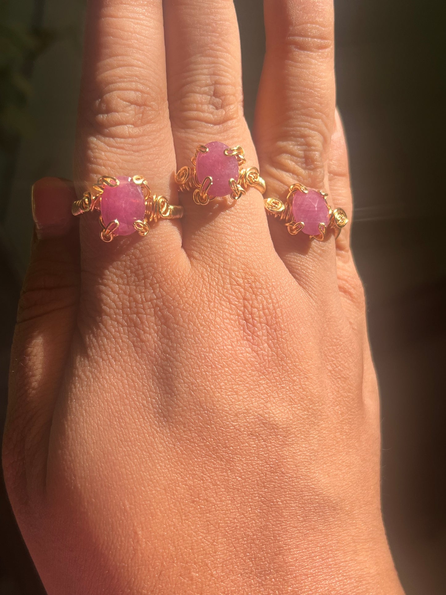 Anillos de zafiro Rosa