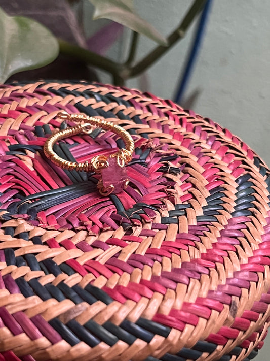 Anillo zafiro rosa mini