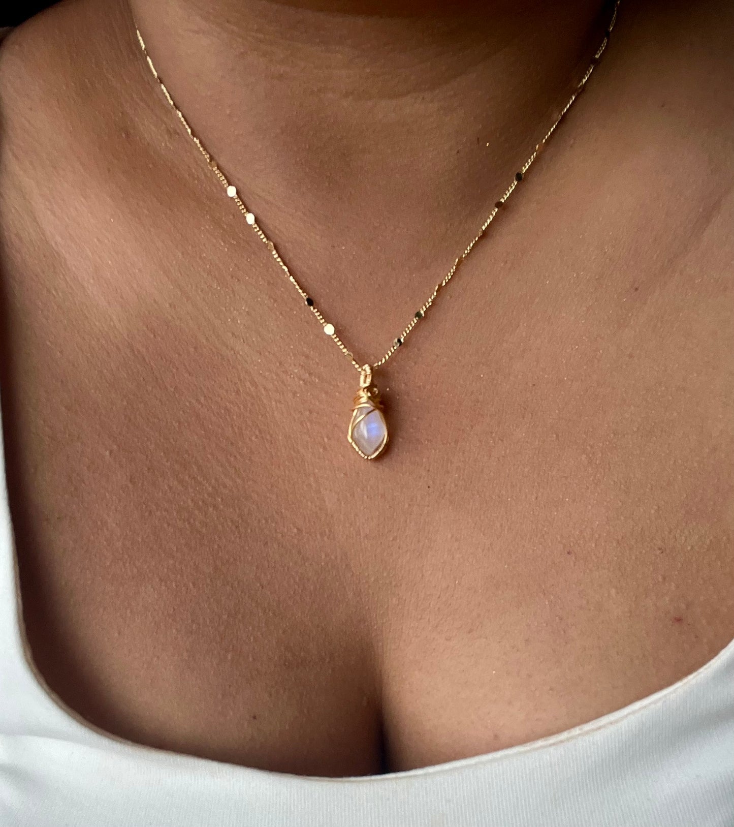 Collar de piedra Luna (Rombo)