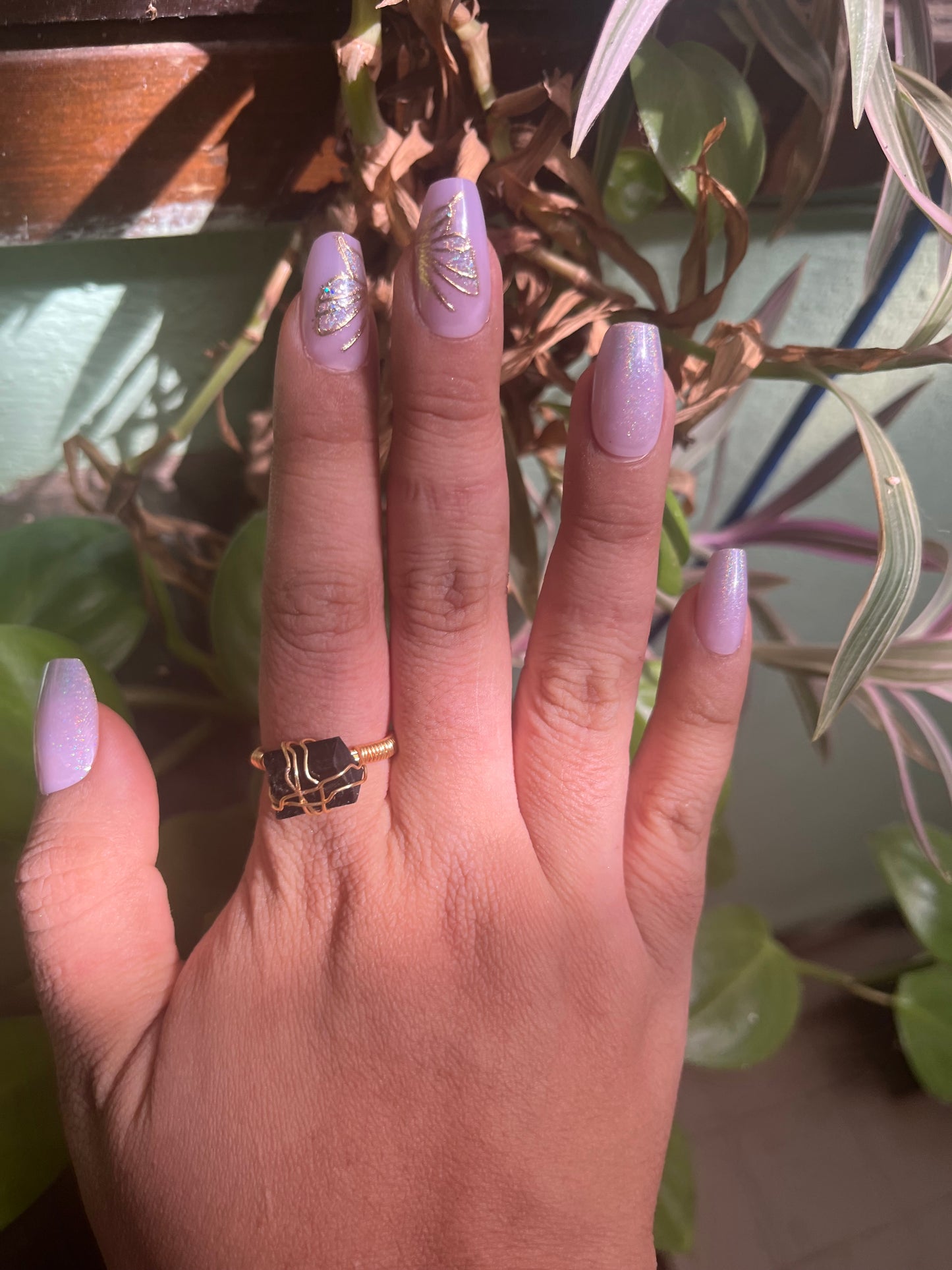 Anillo Belona con Turmalina negra