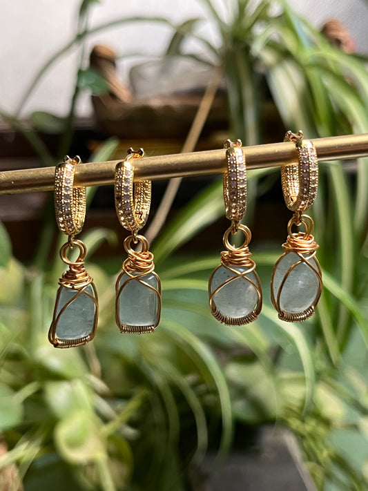 Aretes de aguamarina