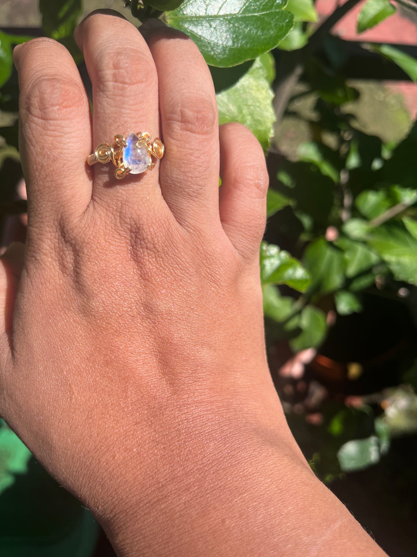 Anillo piedra luna chico