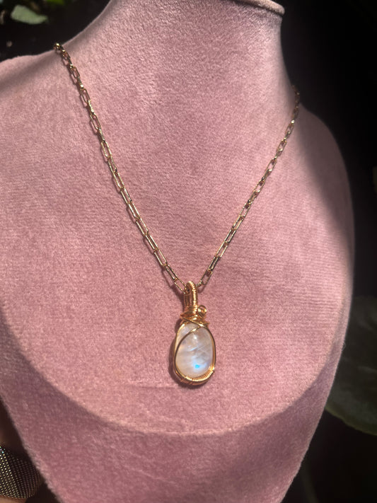 Collar piedra luna grande 2