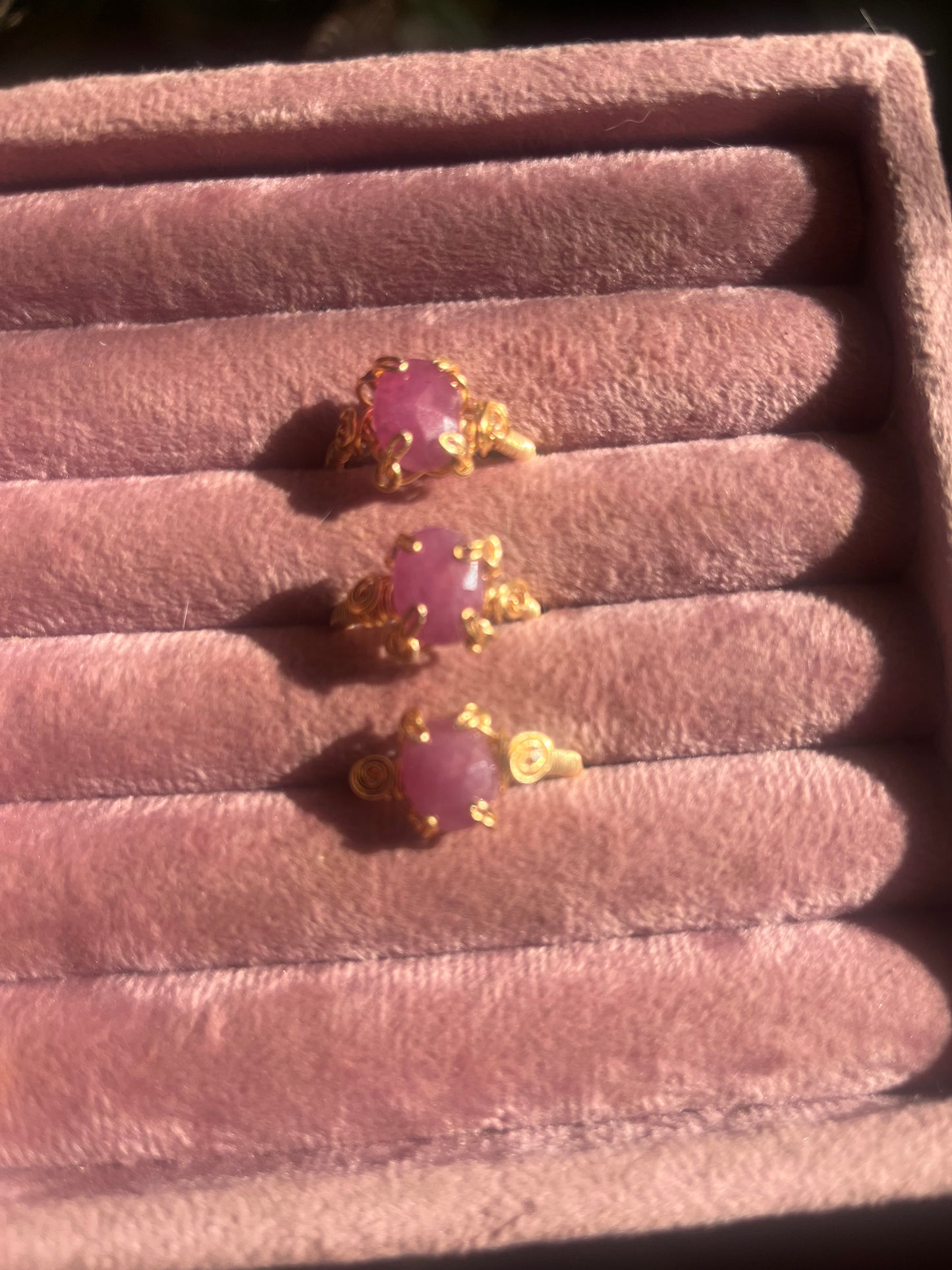 Anillos de zafiro Rosa