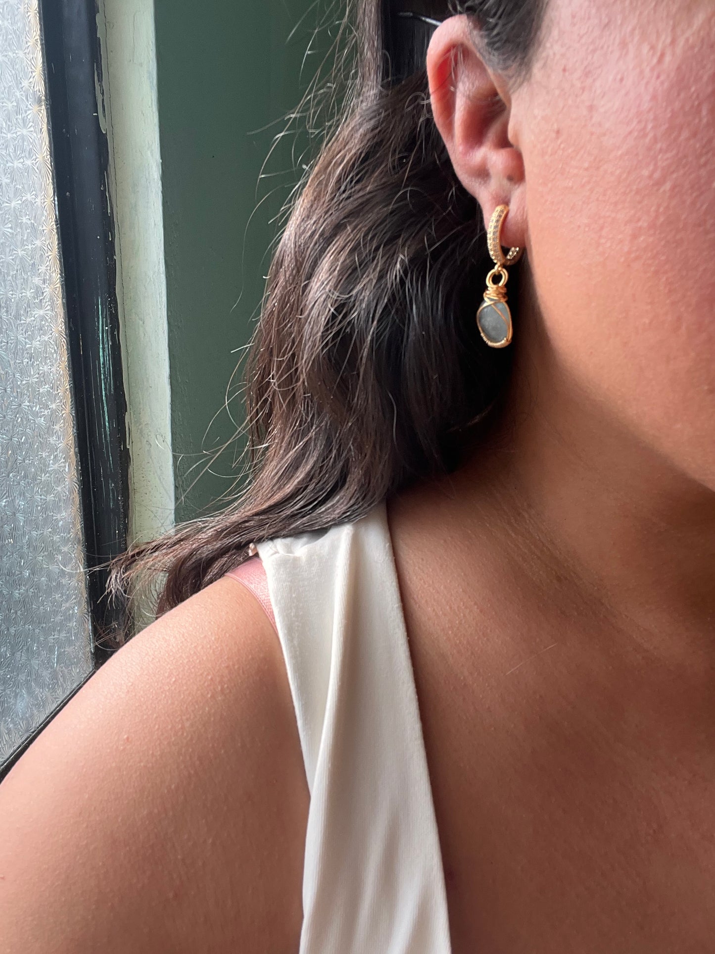 Aretes de aguamarina