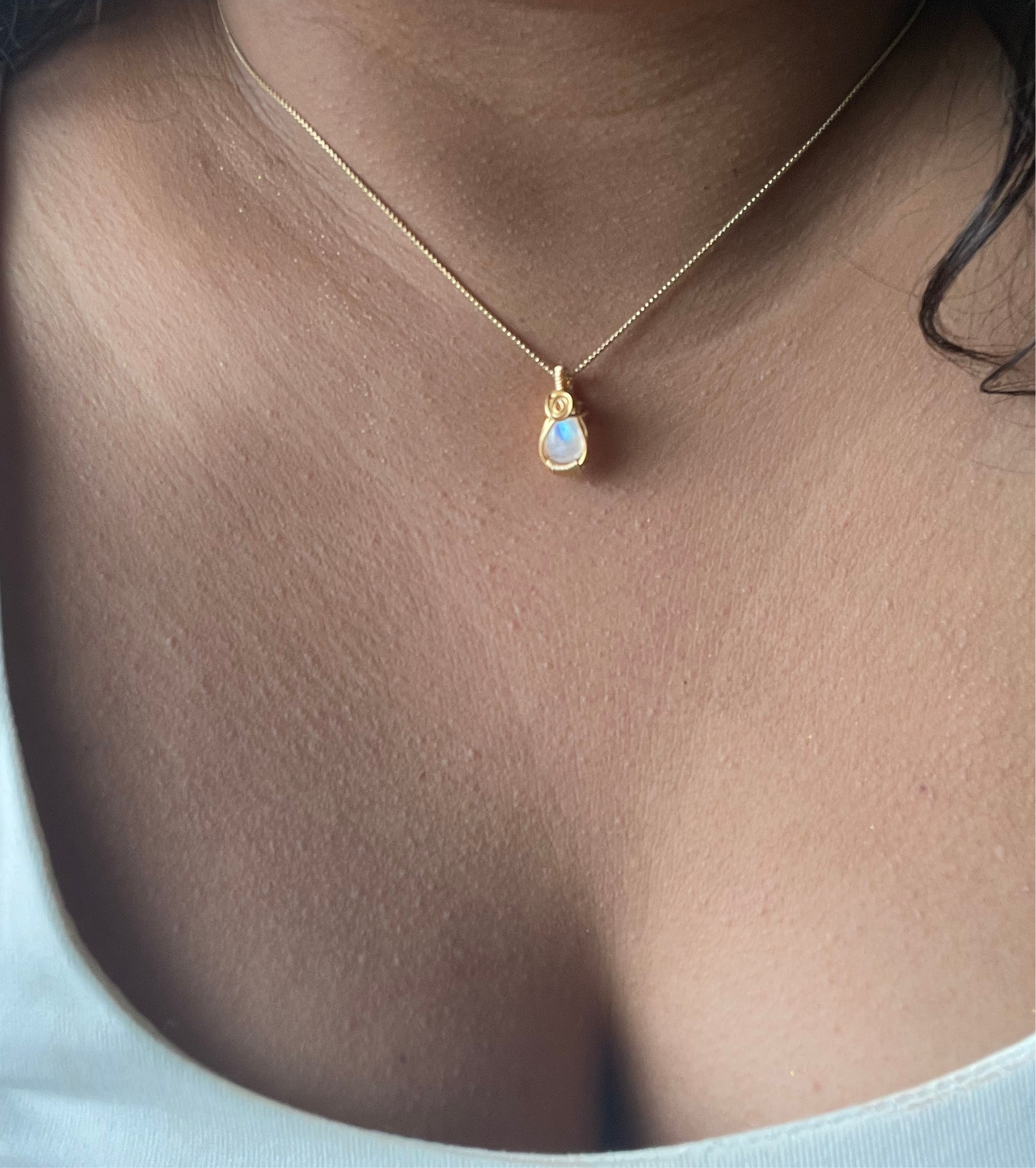 Collar piedra luna mini