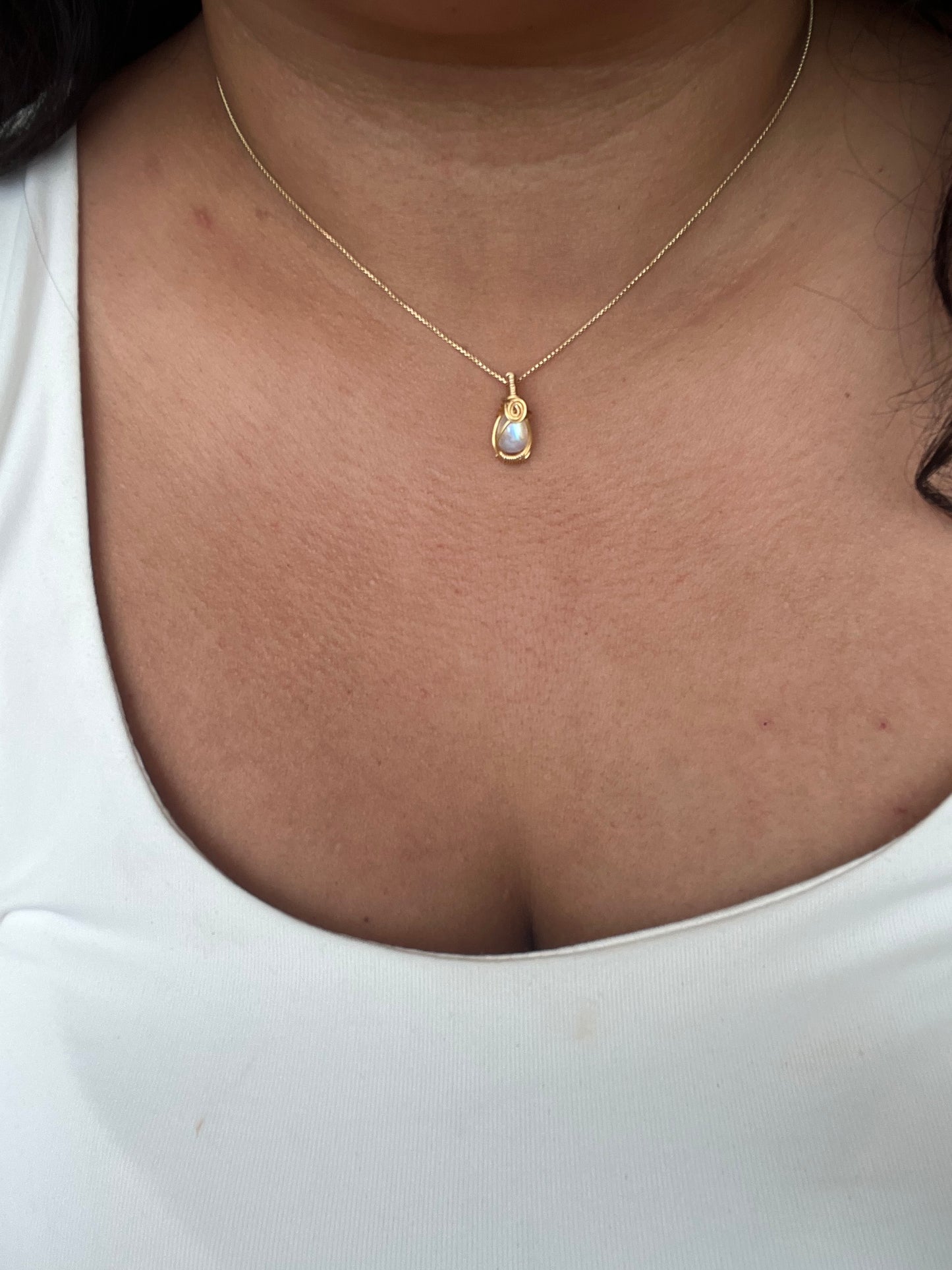 Collar piedra luna mini