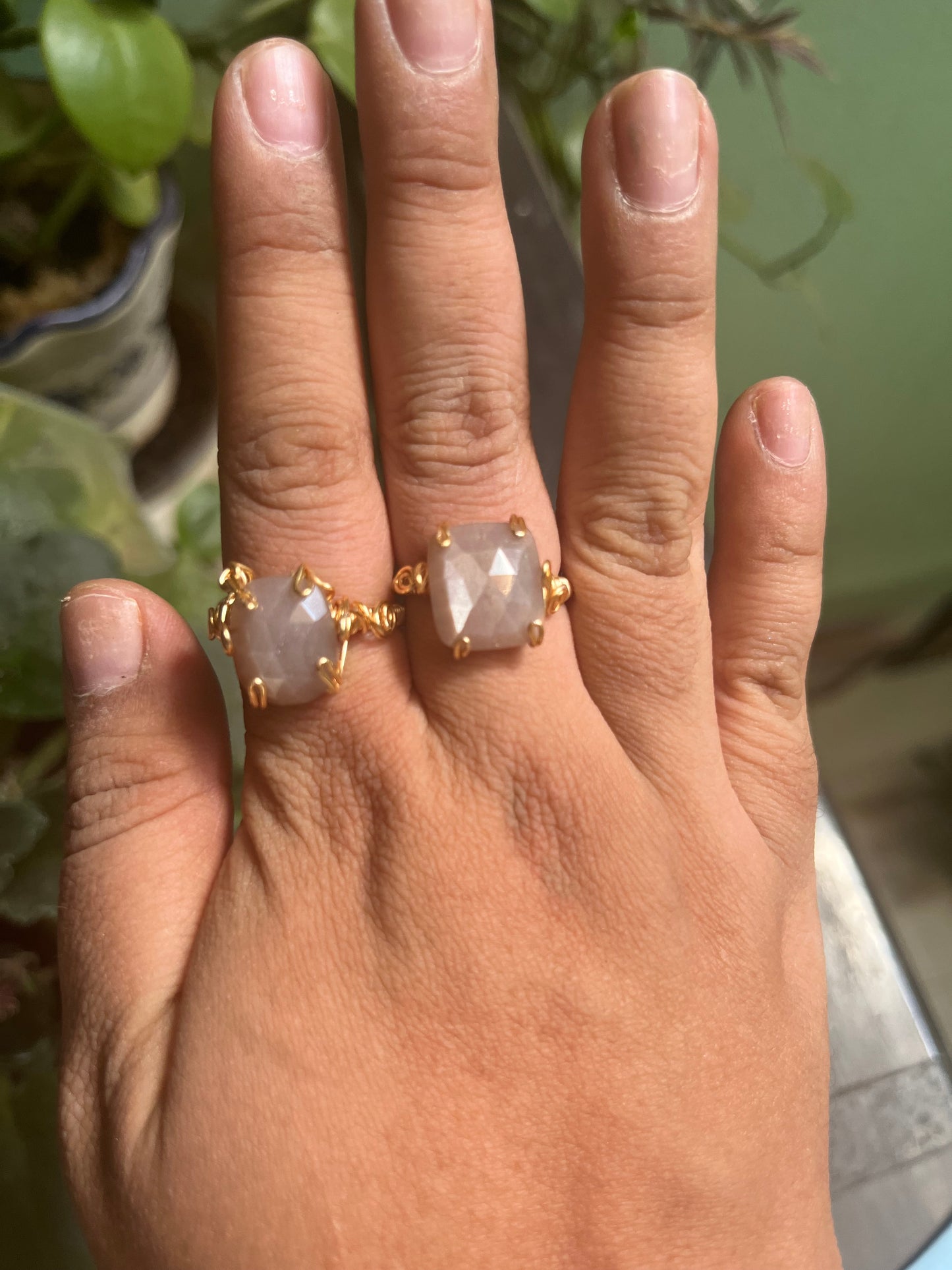 Anillo de piedra luna chocolate