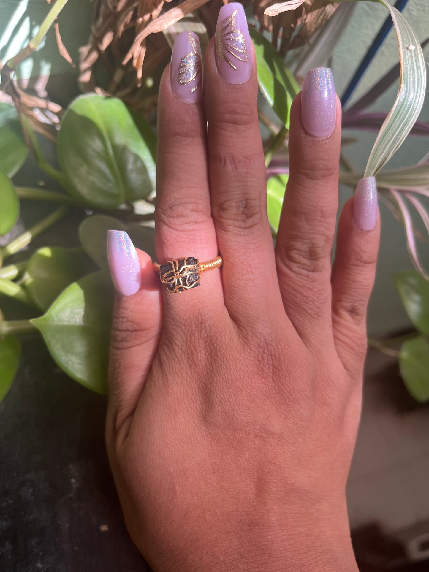 Anillo Belona con Turmalina negra