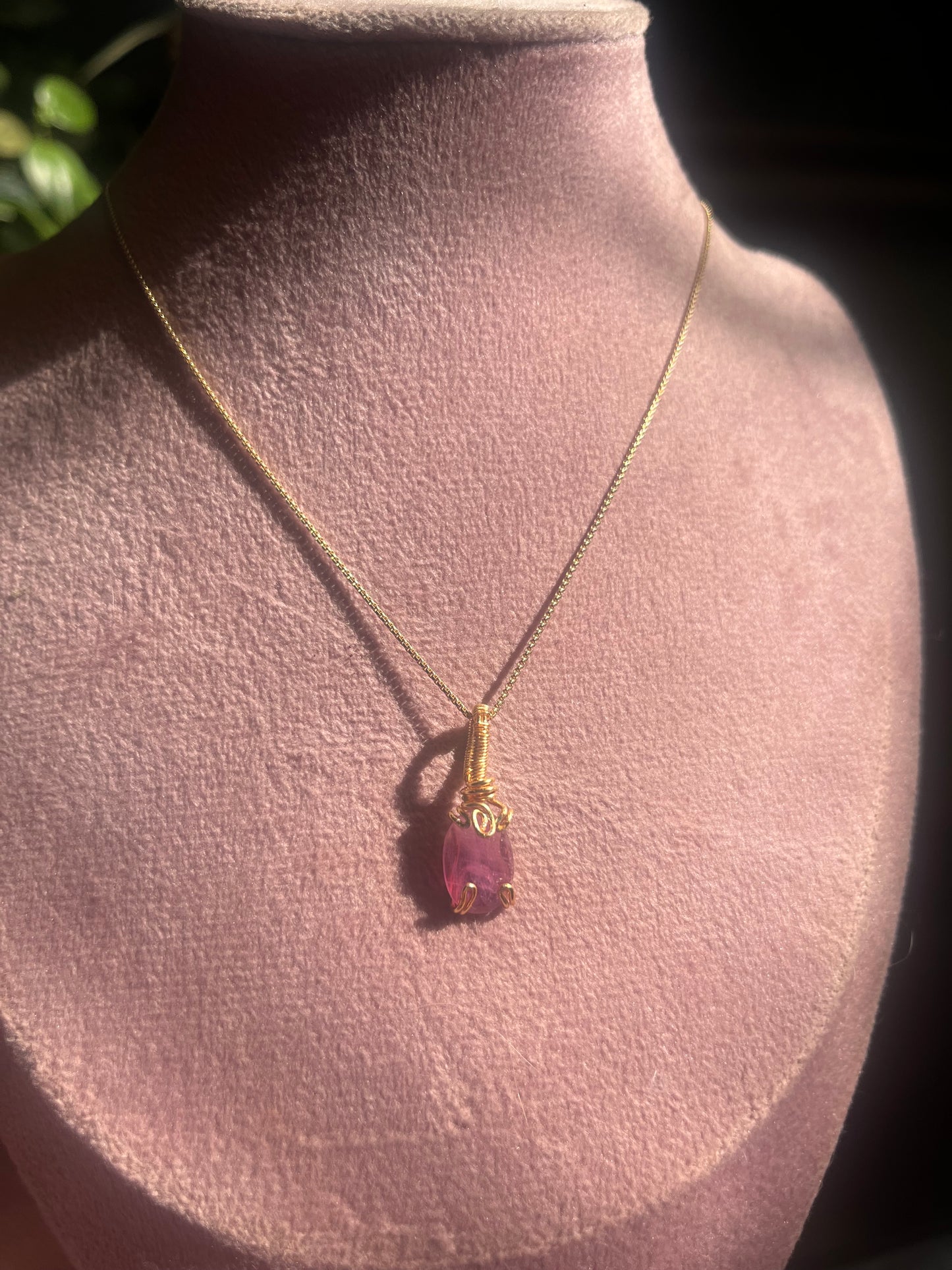 Collar de zafiro Rosa