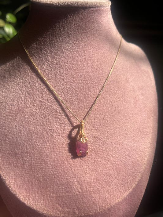Collar de zafiro Rosa