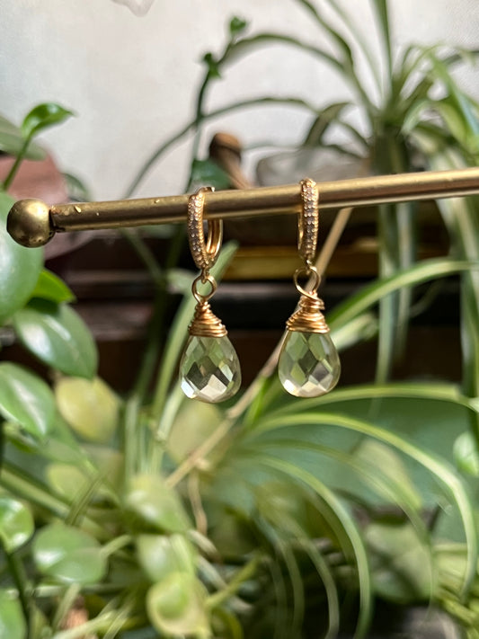 Aretes de cuarzo limón