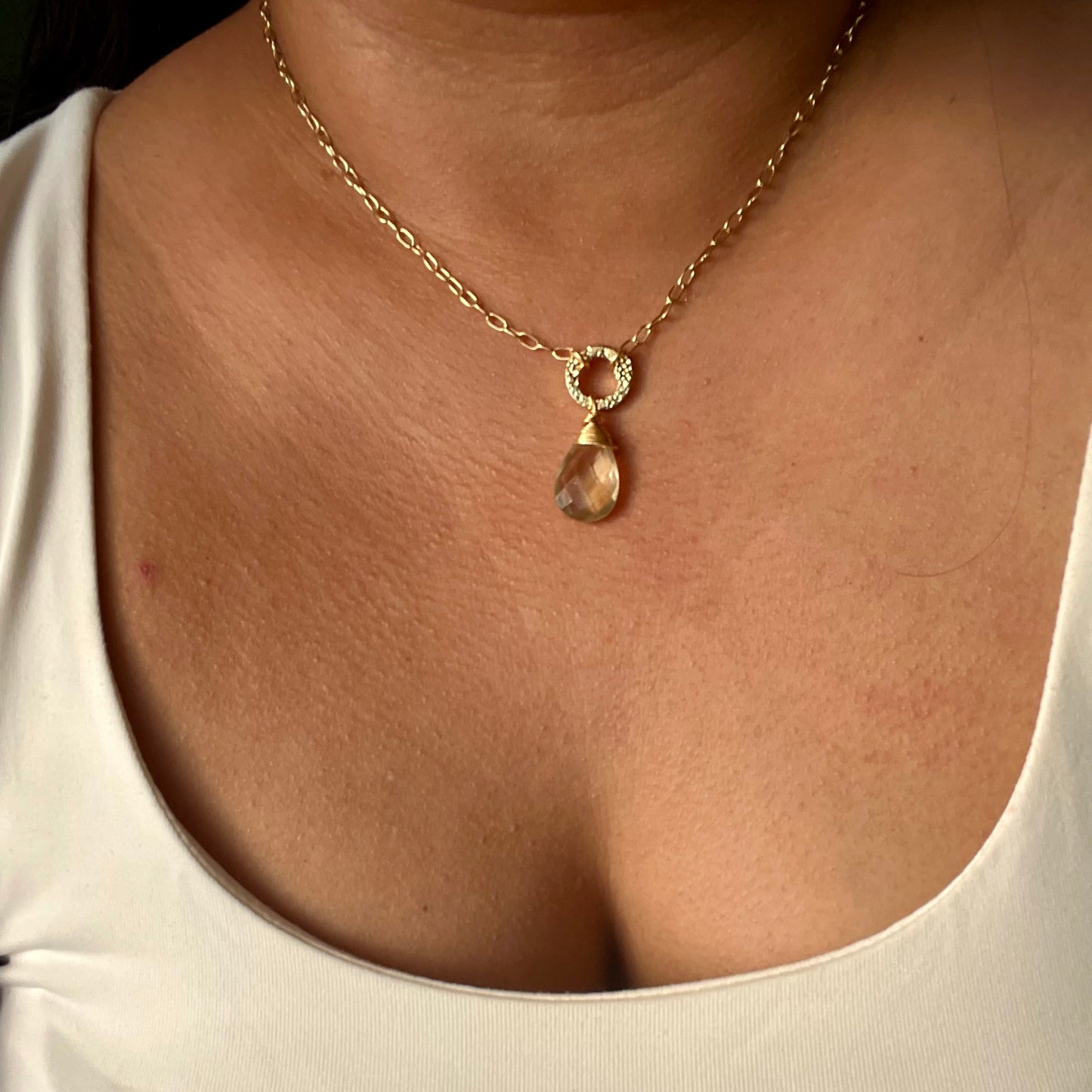 Collar de cuarzo limón