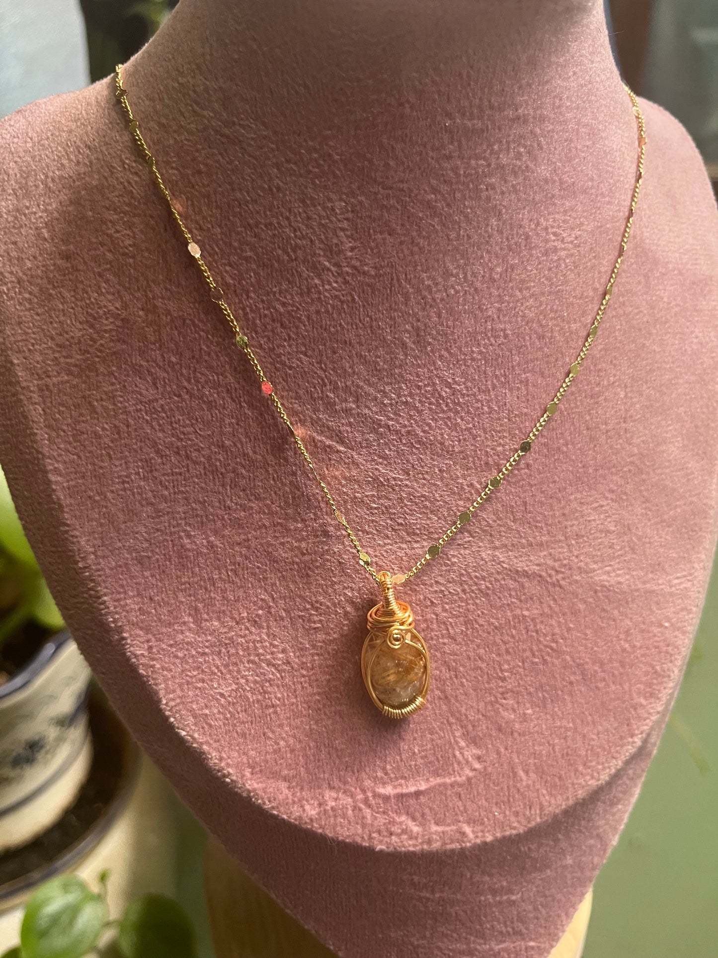 Collar cuarzo rutilado