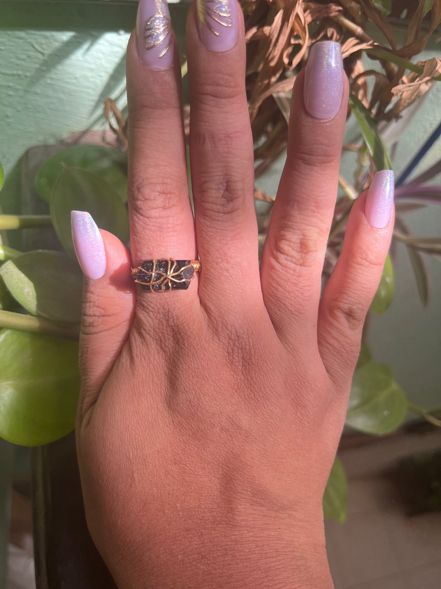 Anillo Belona con Turmalina negra