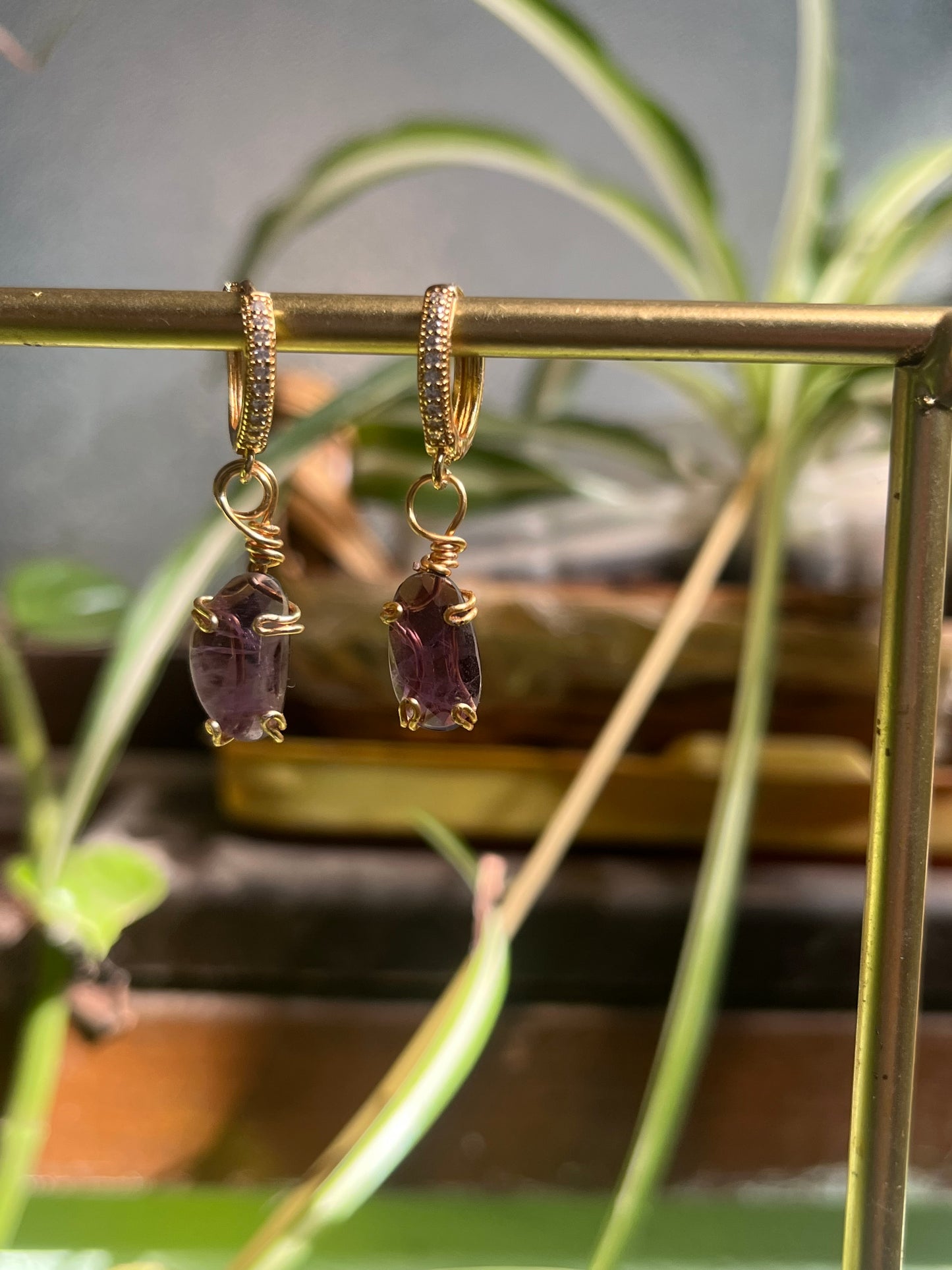 Aretes de amatista chicos