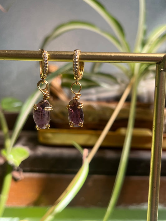 Aretes de amatista chicos