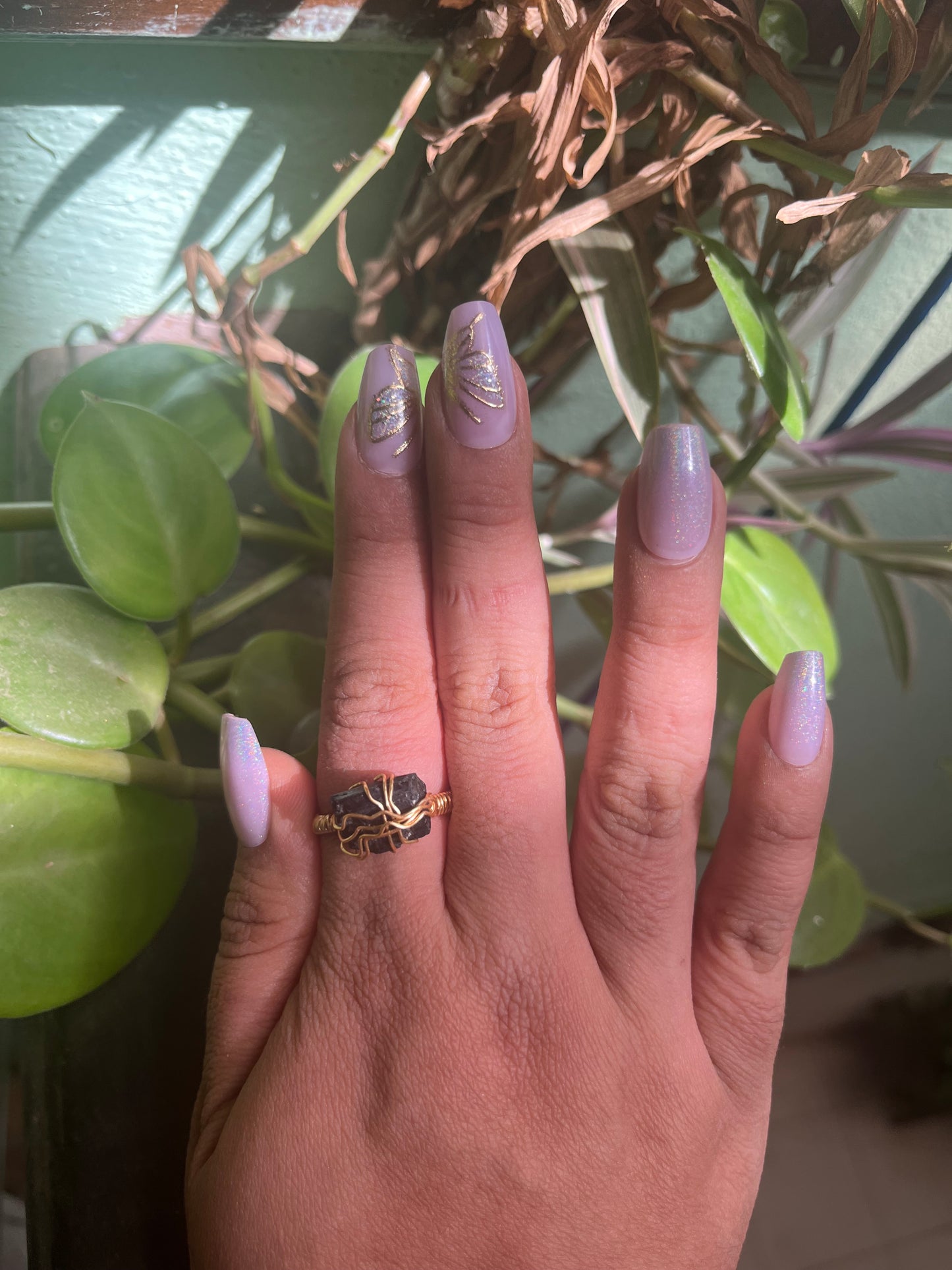 Anillo Belona con Turmalina negra