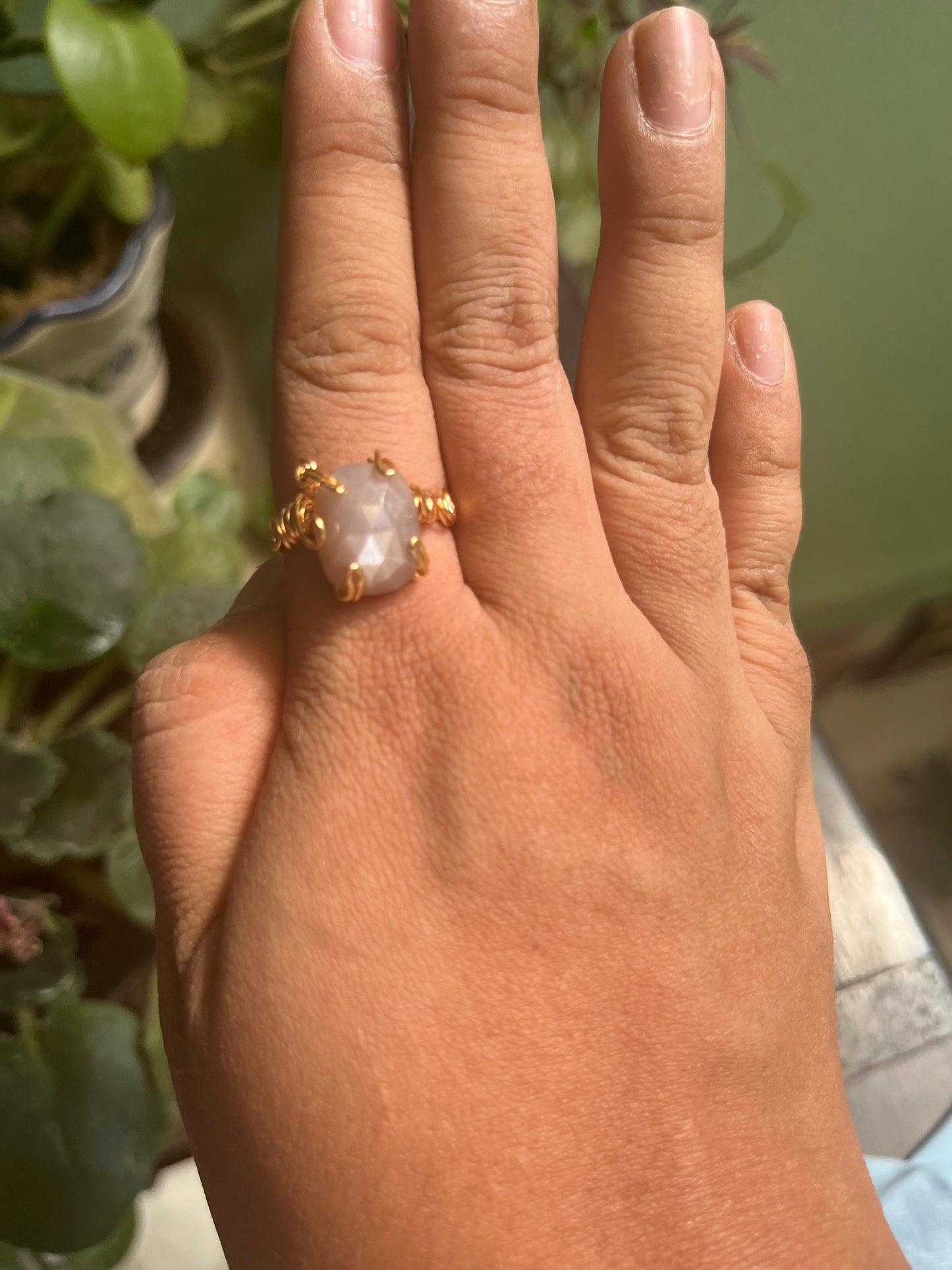 Anillo de piedra luna chocolate