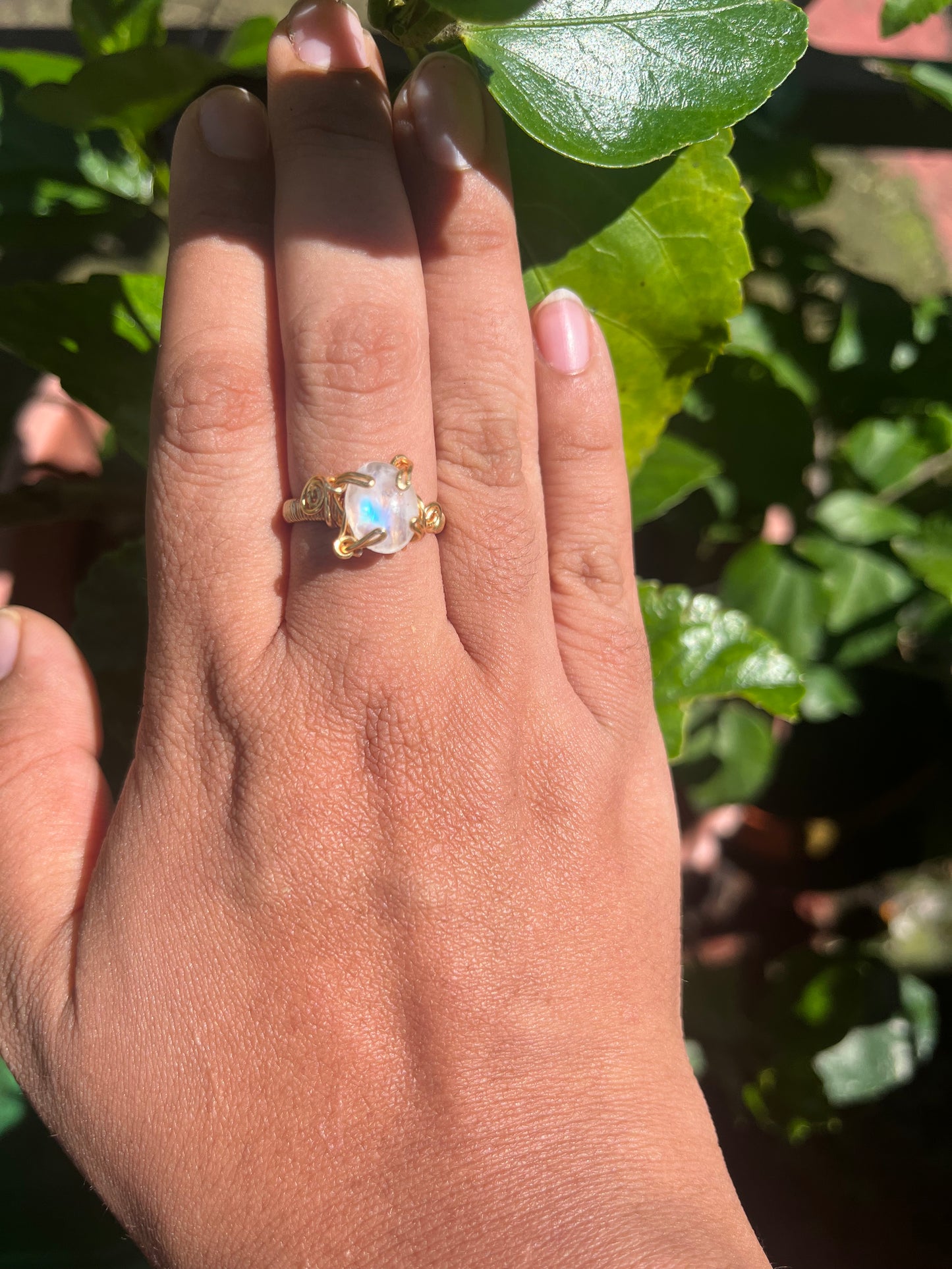 Anillo piedra luna chico