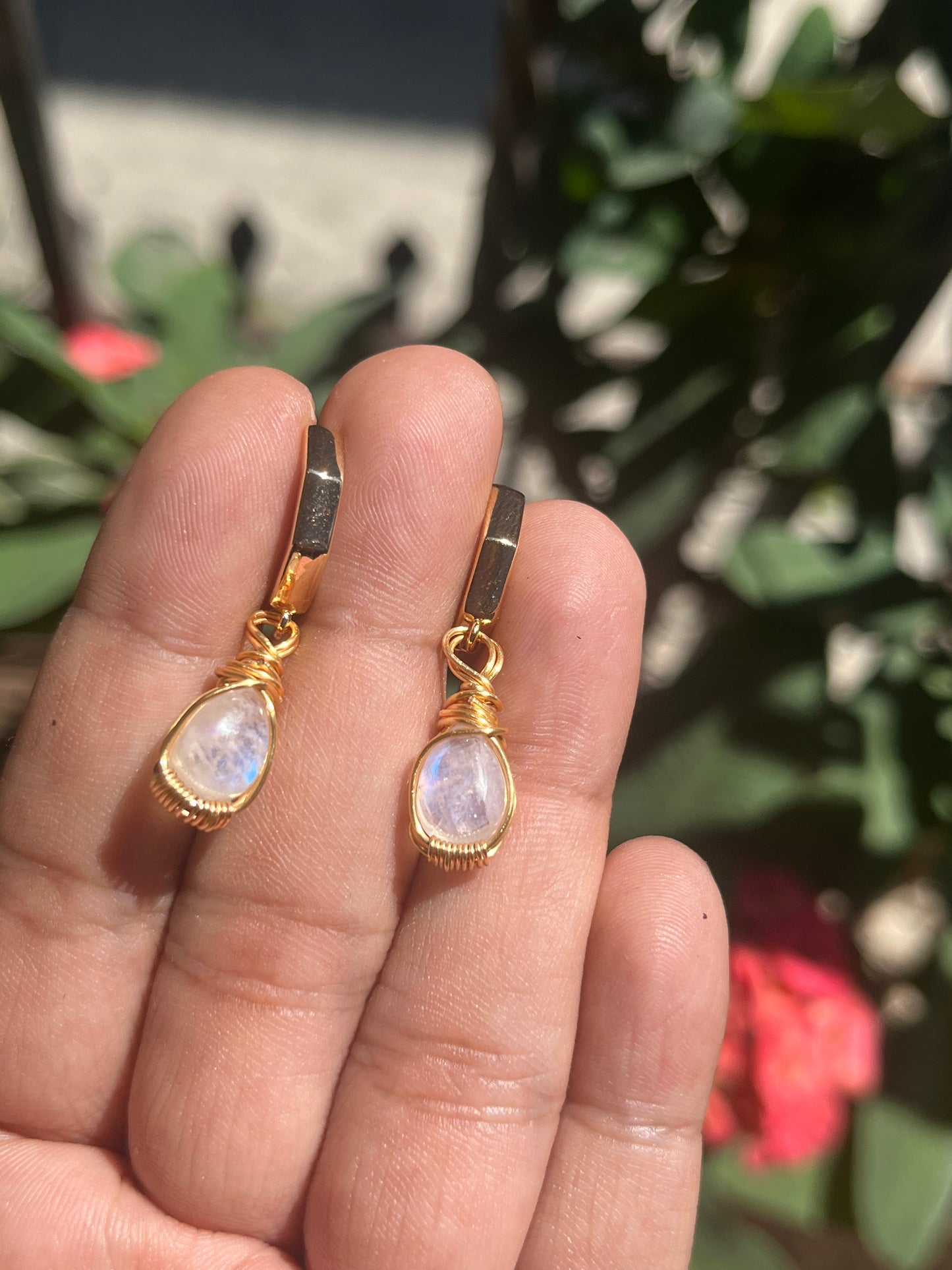 Aretes de piedra luna