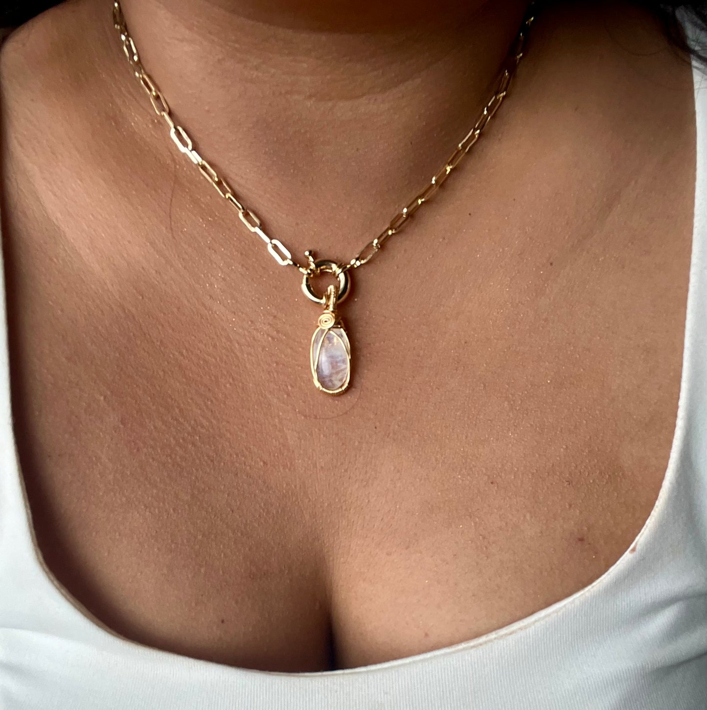 Collar piedra luna grande 1