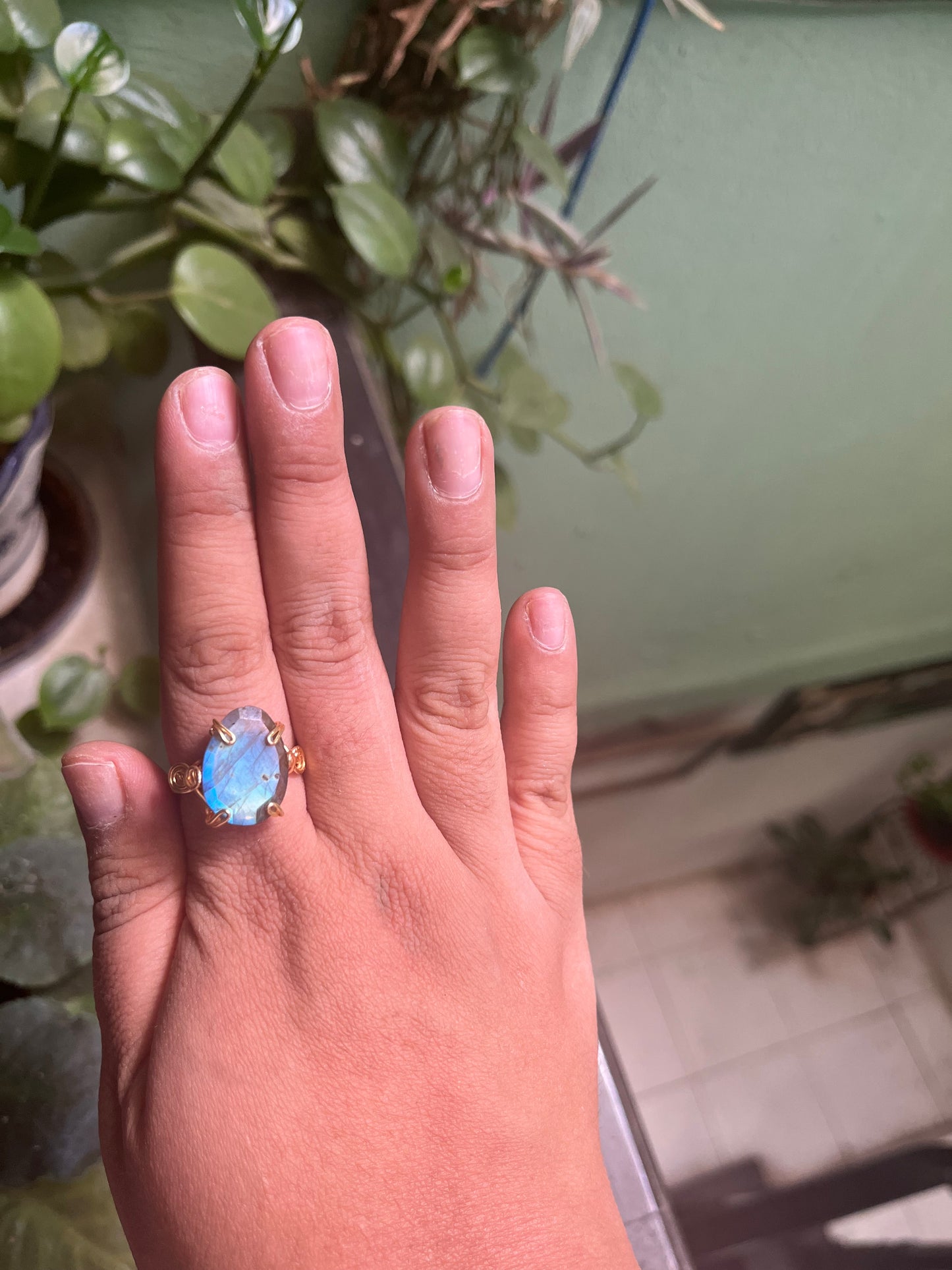 Anillos Labradorita grande