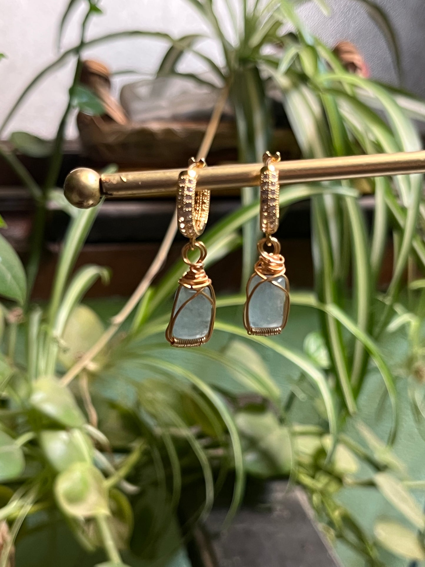 Aretes de aguamarina