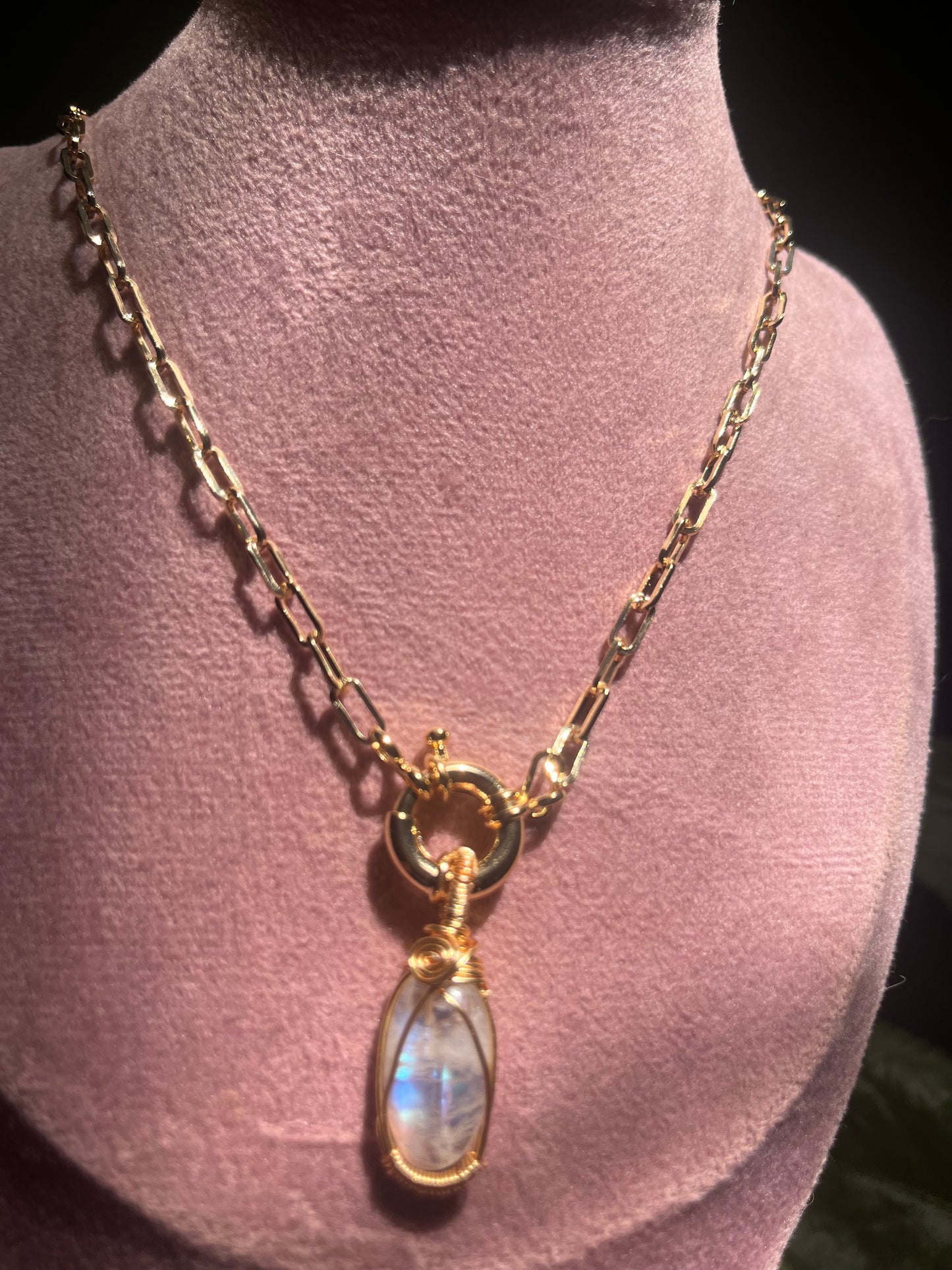 Collar piedra luna grande 1