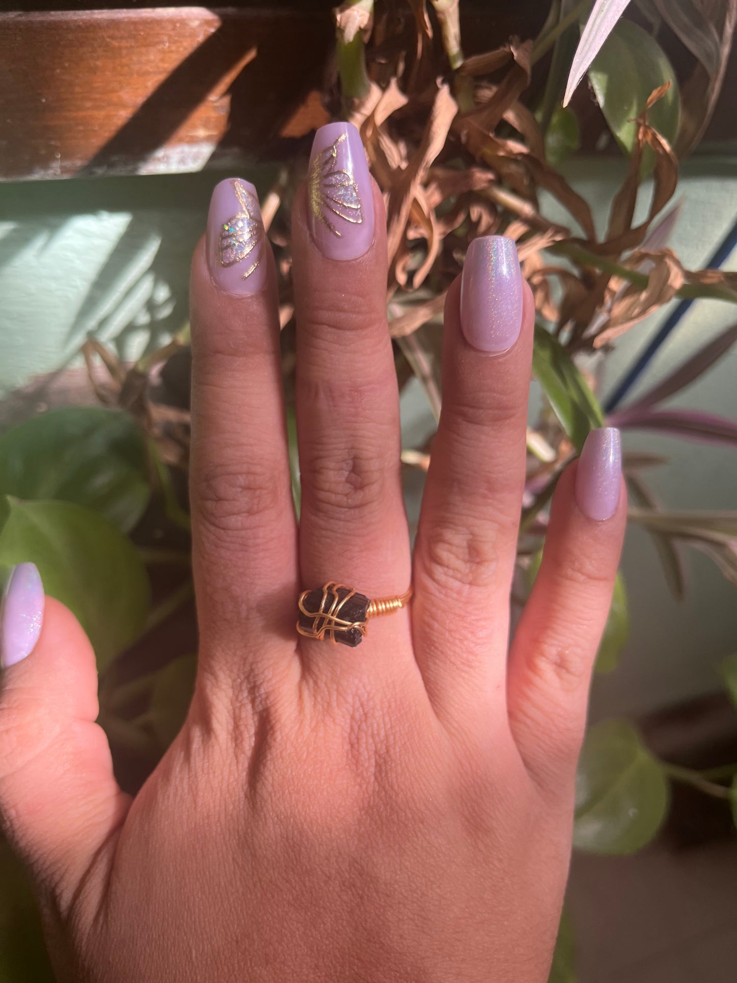 Anillo Belona con Turmalina negra