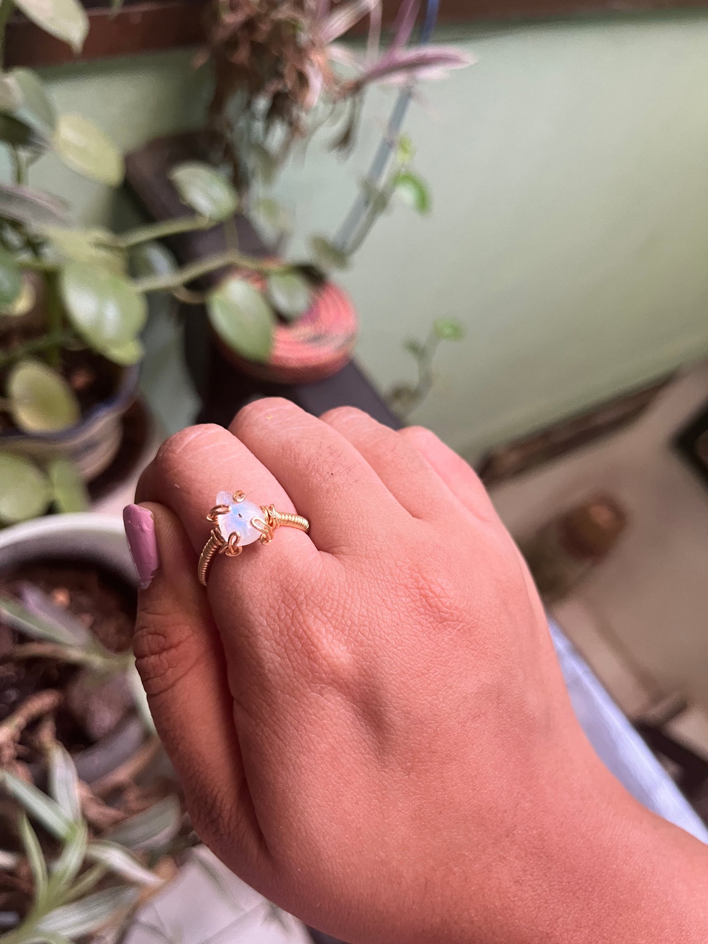 Anillo piedra Luna mini