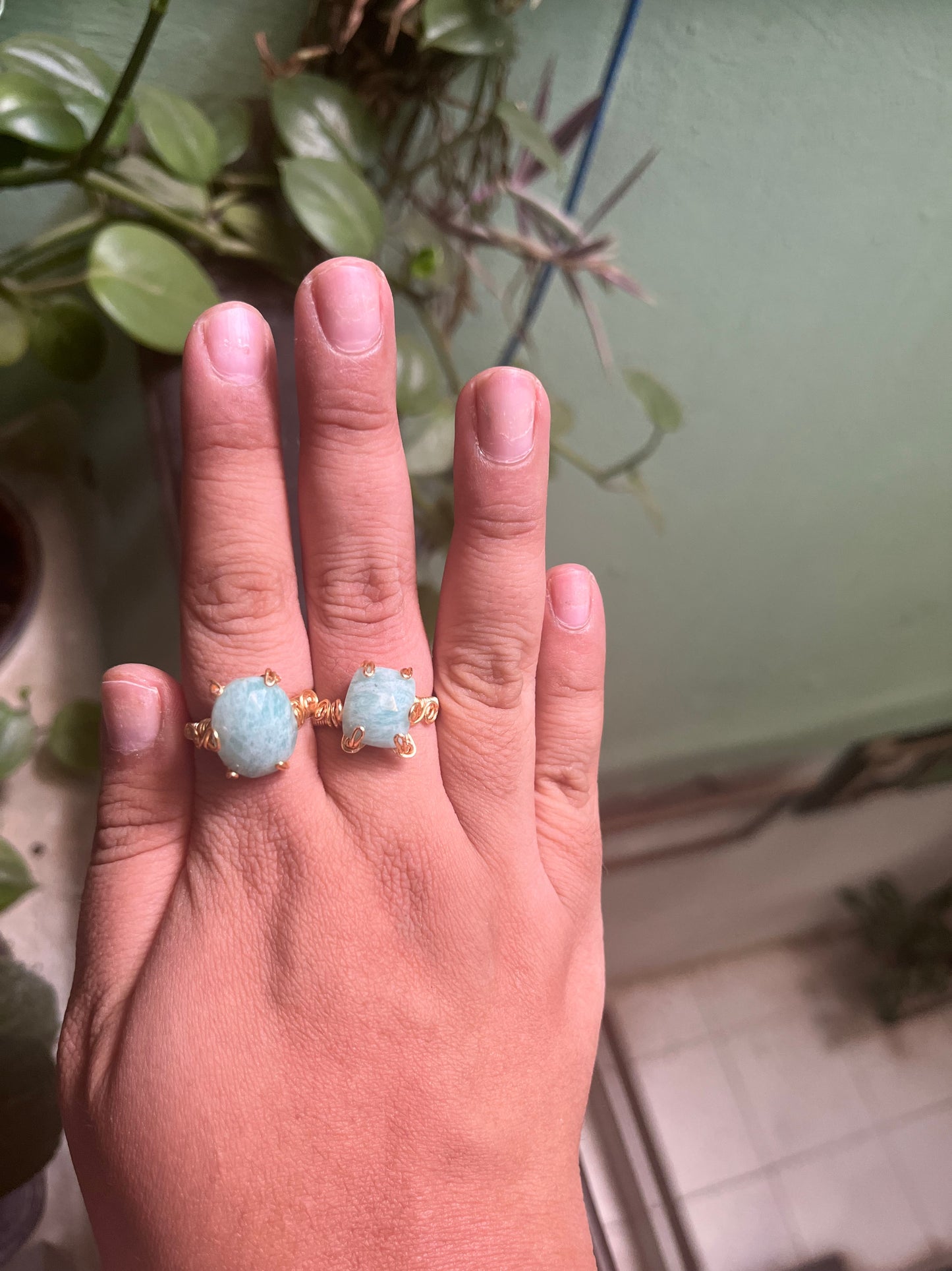 Anillo de amazonita