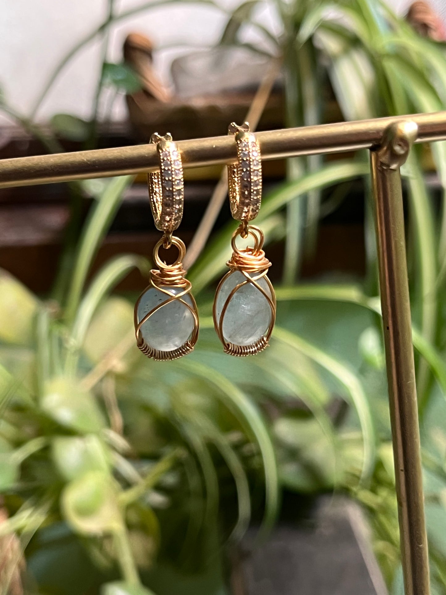 Aretes de aguamarina