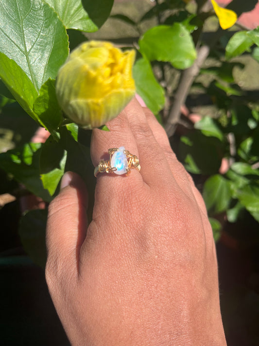 Anillos piedra luna medianos